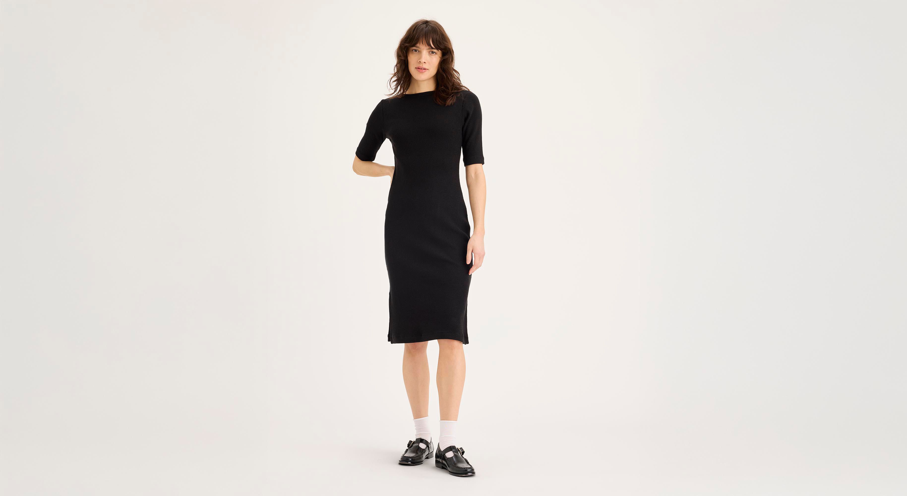 Robe côtelée en maille Lofi, coupe slim