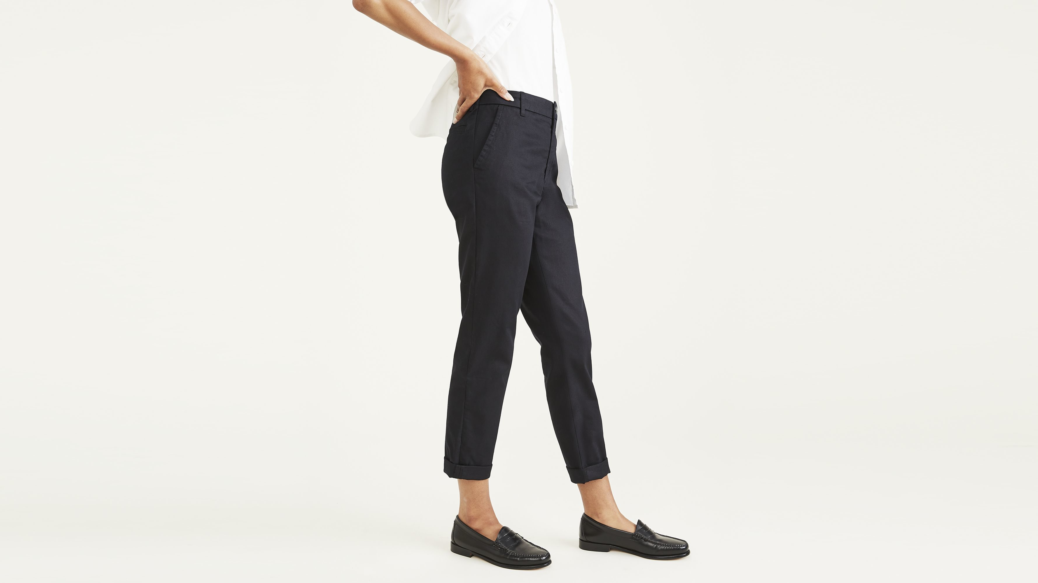 Pantalon chino slim pour femme