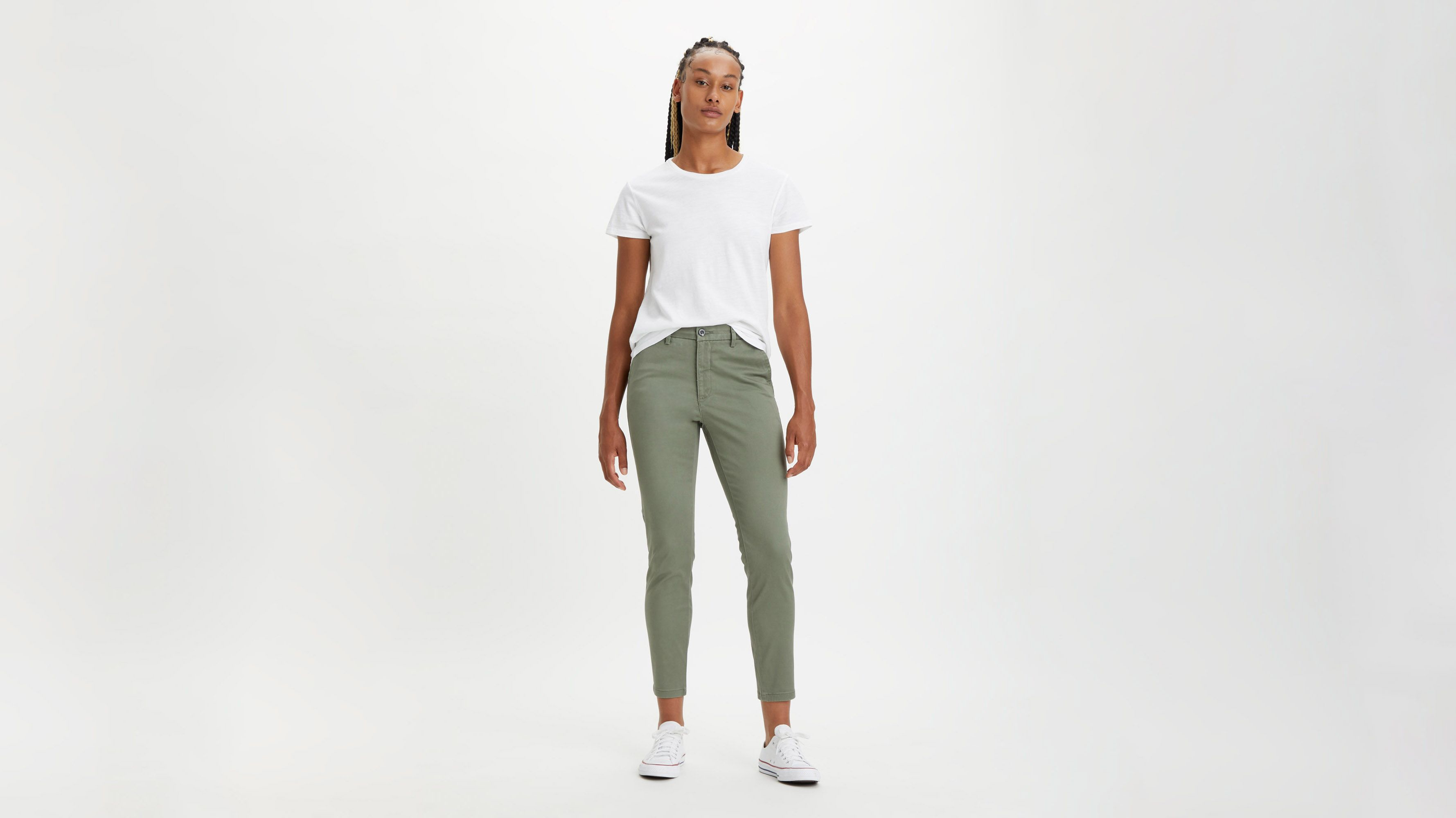 Pantalon chino skinny pour femme