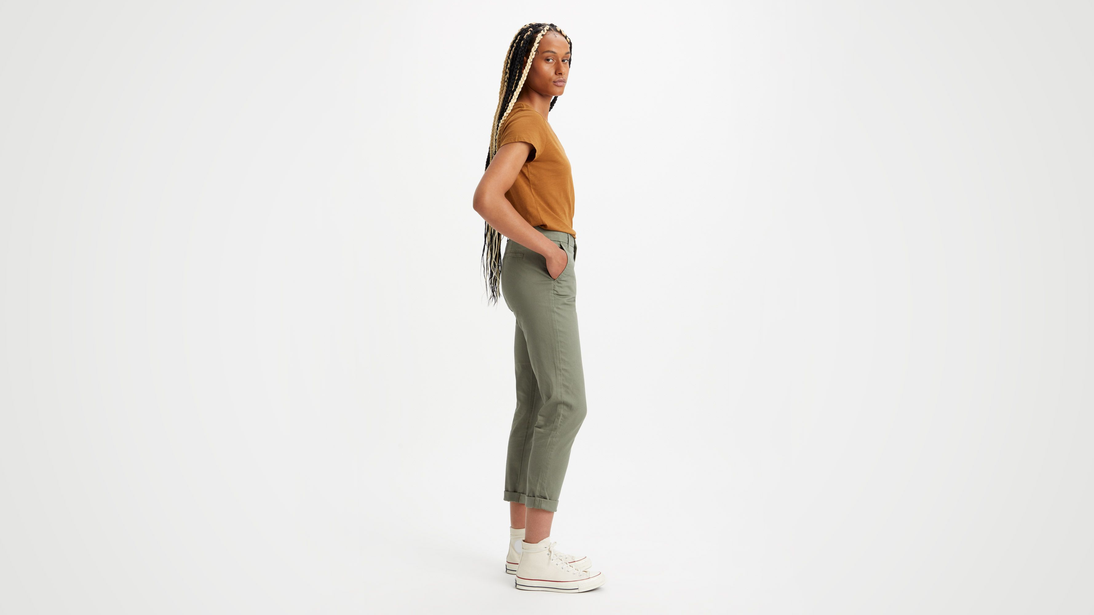 Pantalon chino slim pour femme