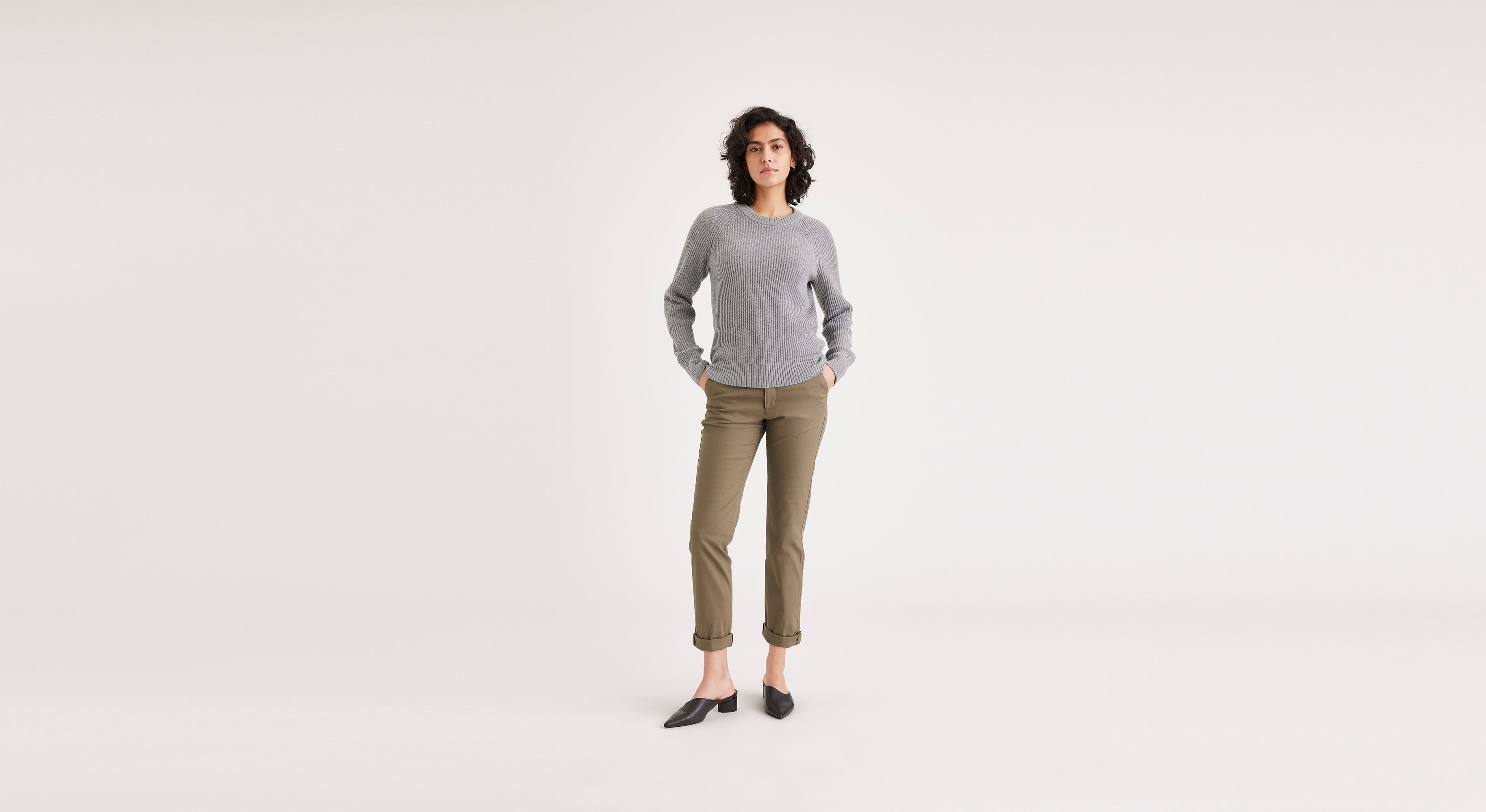 Pantalon chino slim pour femme