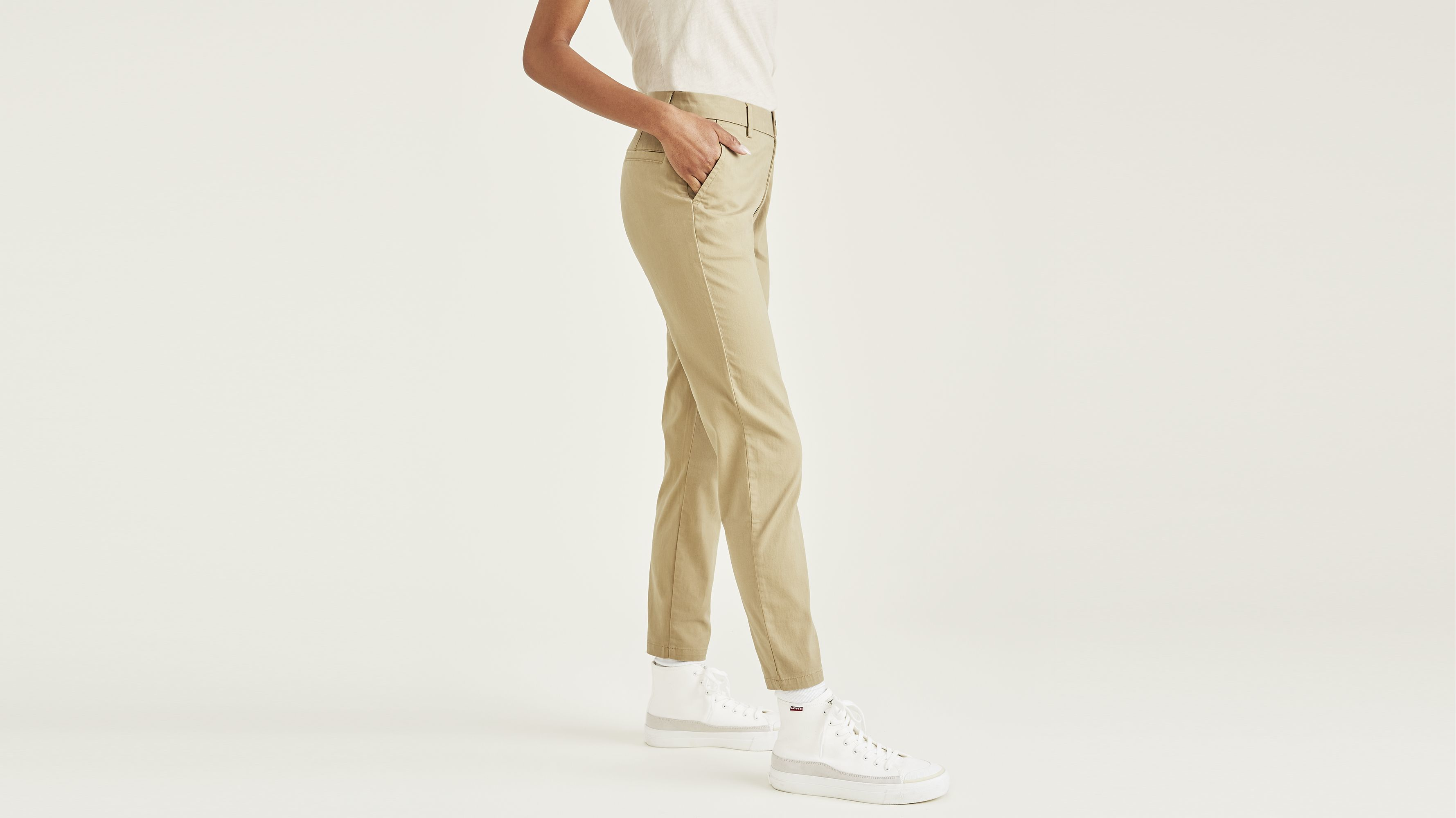 Pantalon chino skinny pour femme