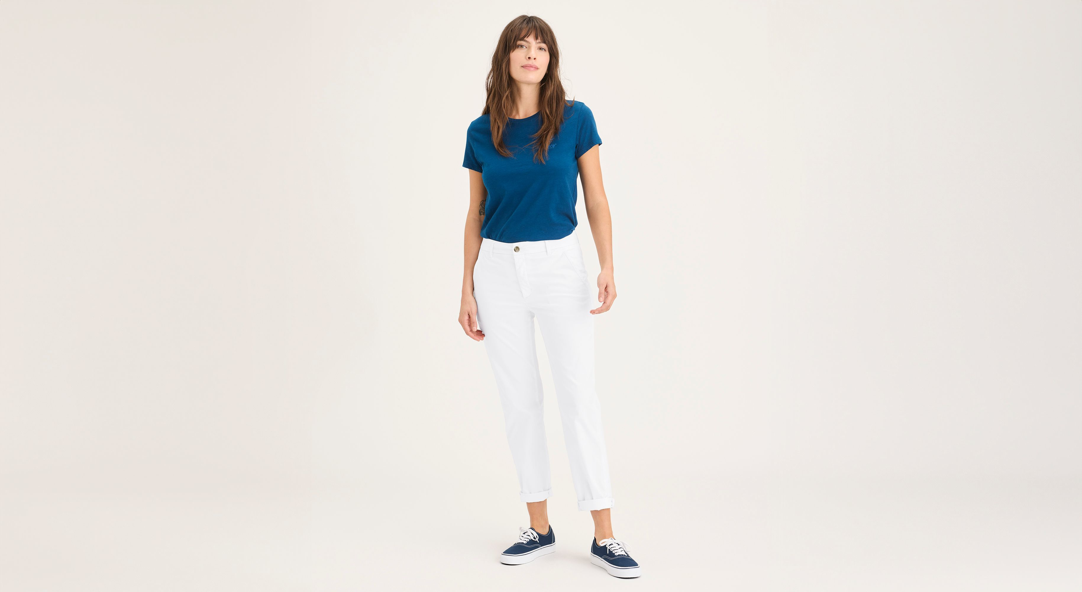 Pantalon chino slim pour femme