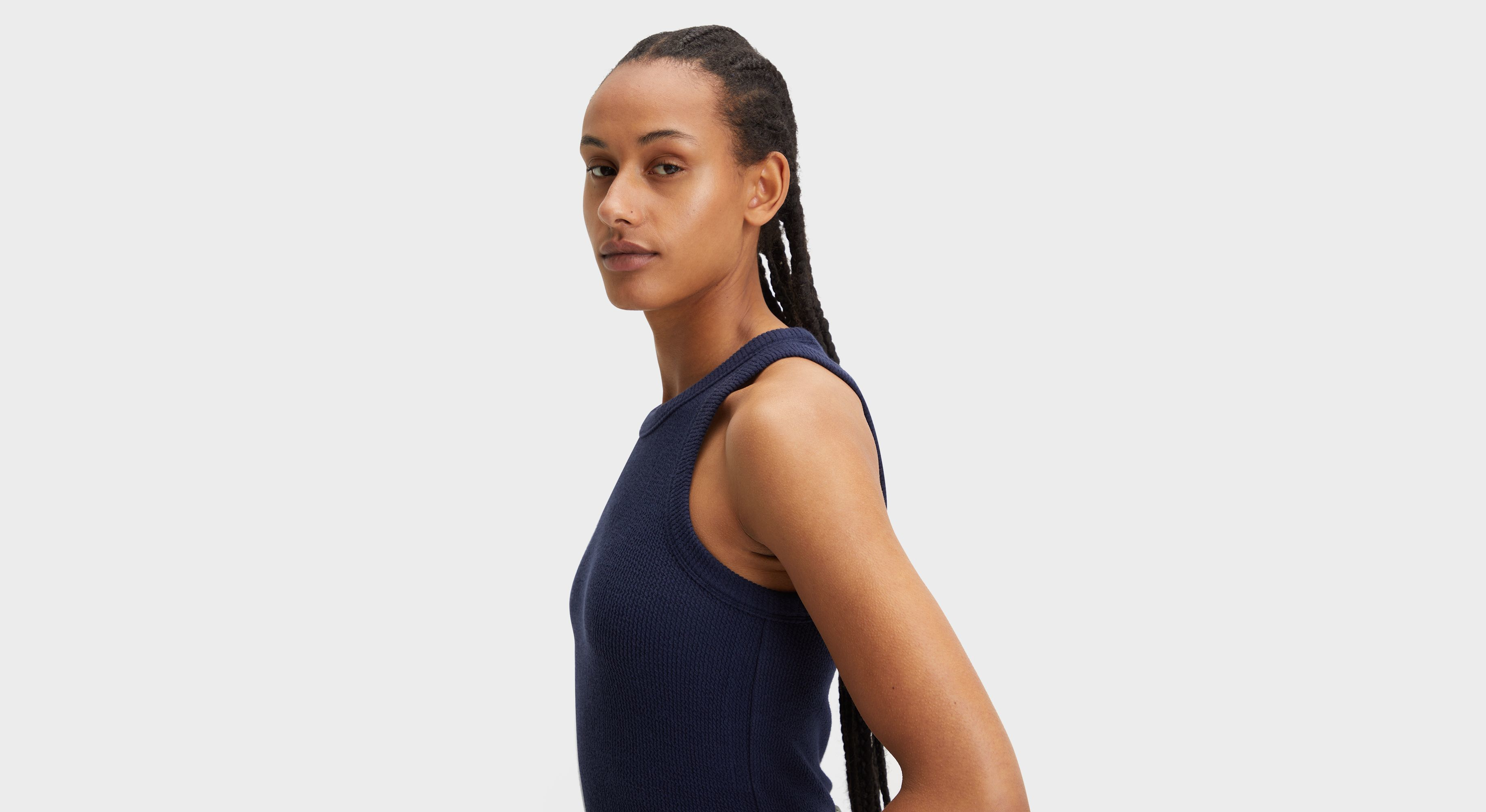 Débardeur côtelé en tricot Lofi, coupe slim