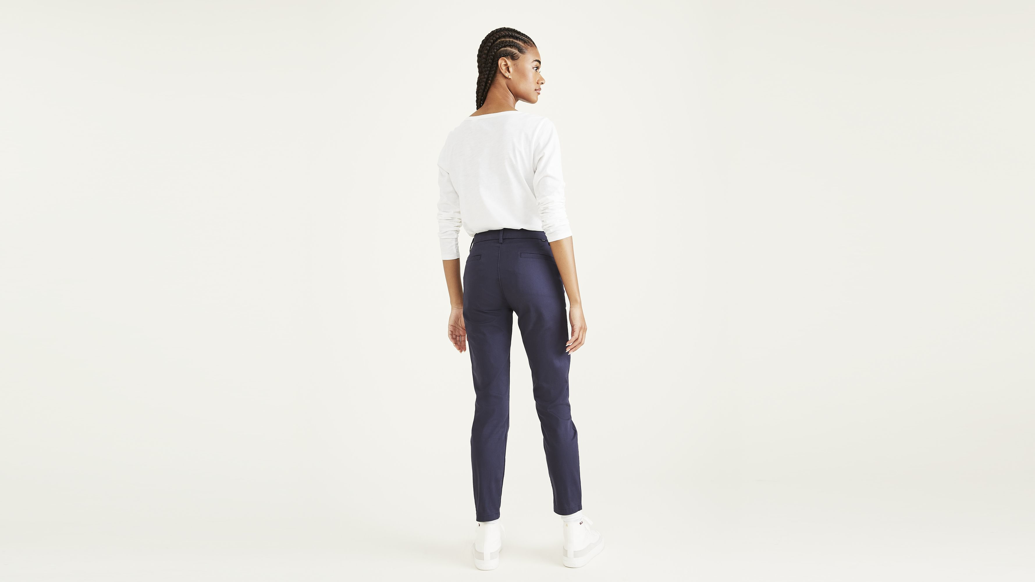 Pantalon chino skinny pour femme