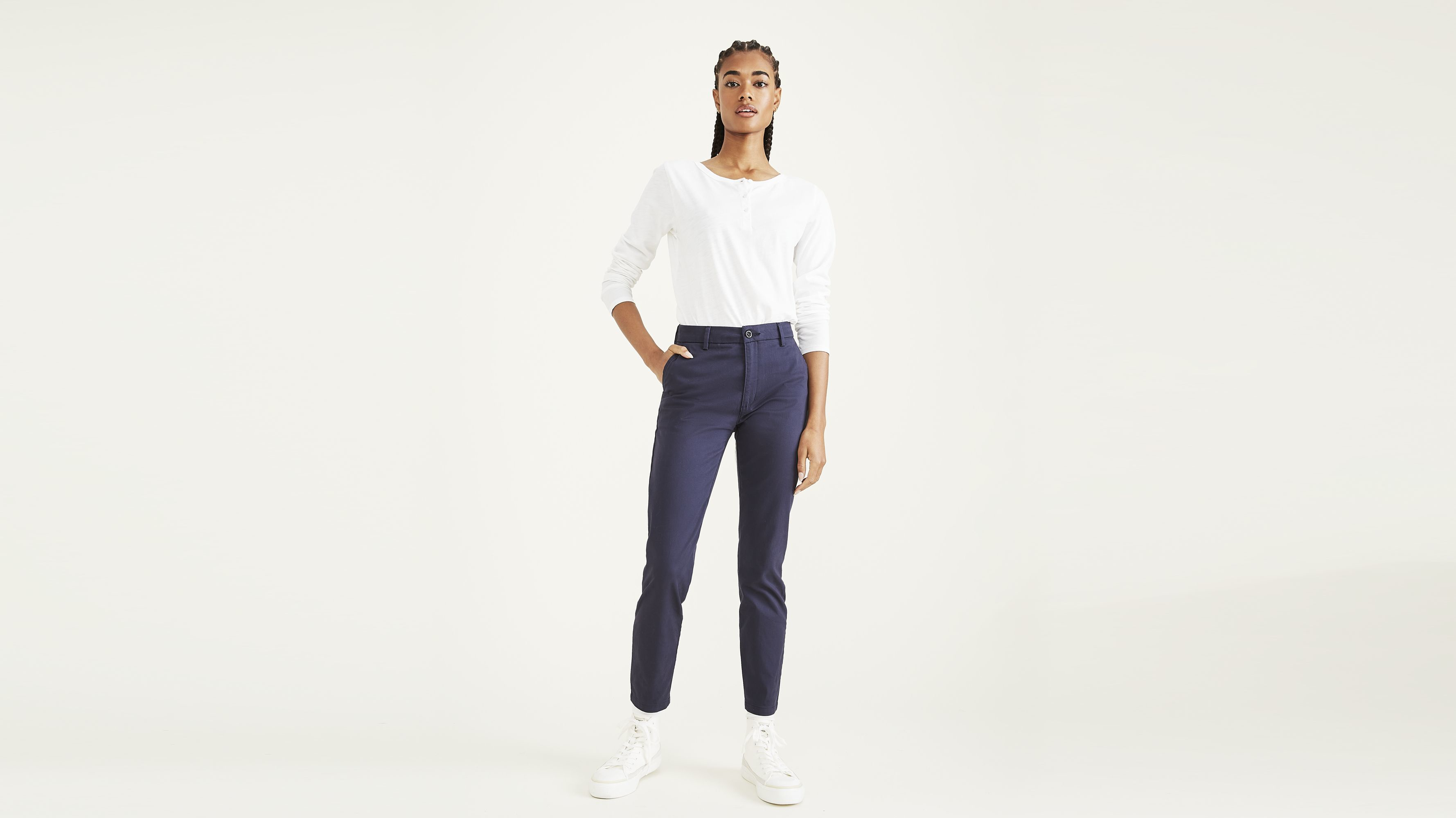 Pantalon chino skinny pour femme
