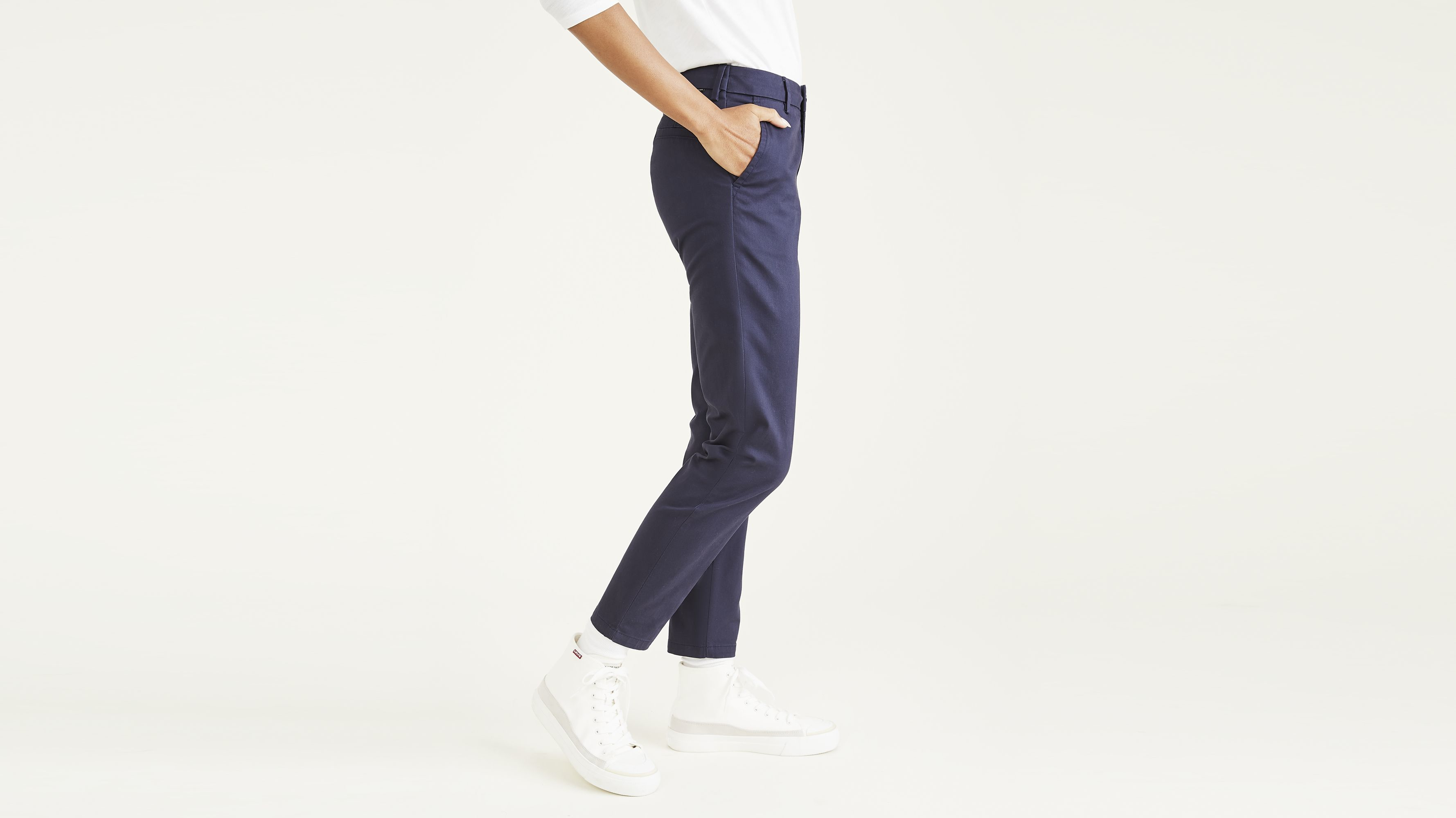 Pantalon chino skinny pour femme