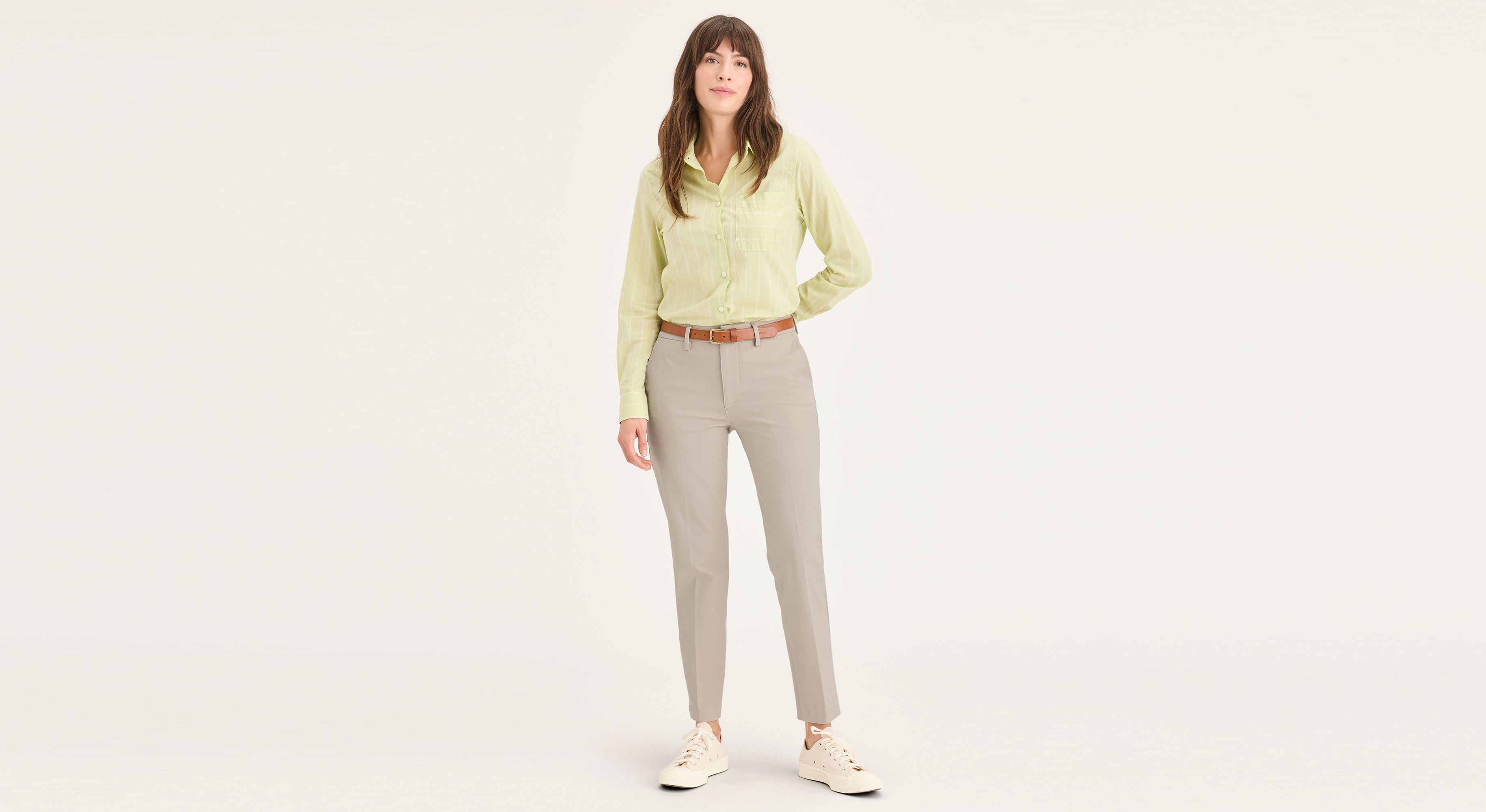 Pantalon Collins taille mi-haute avec coupe ajustée