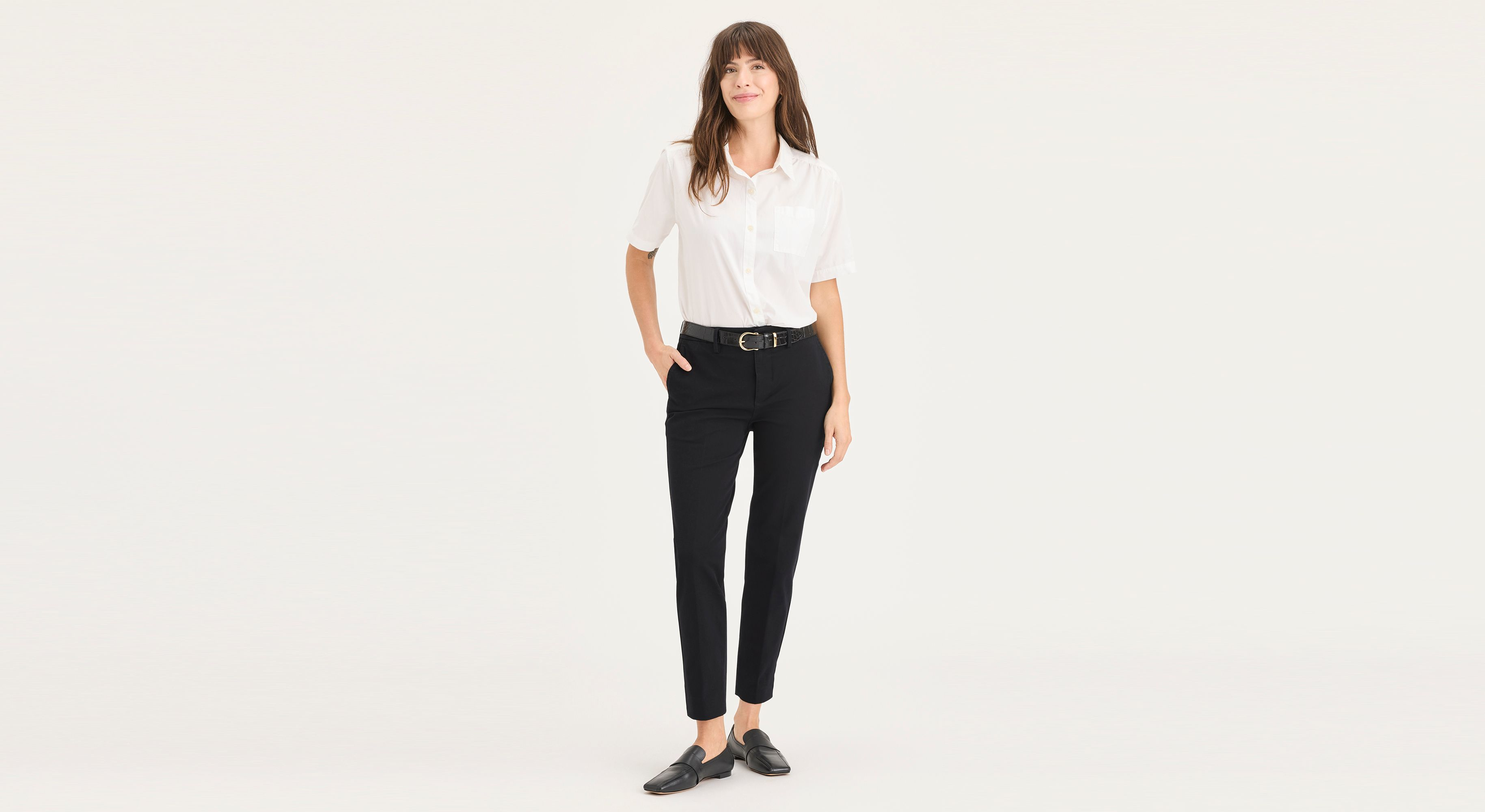Pantalon Collins taille mi-haute avec coupe ajustée
