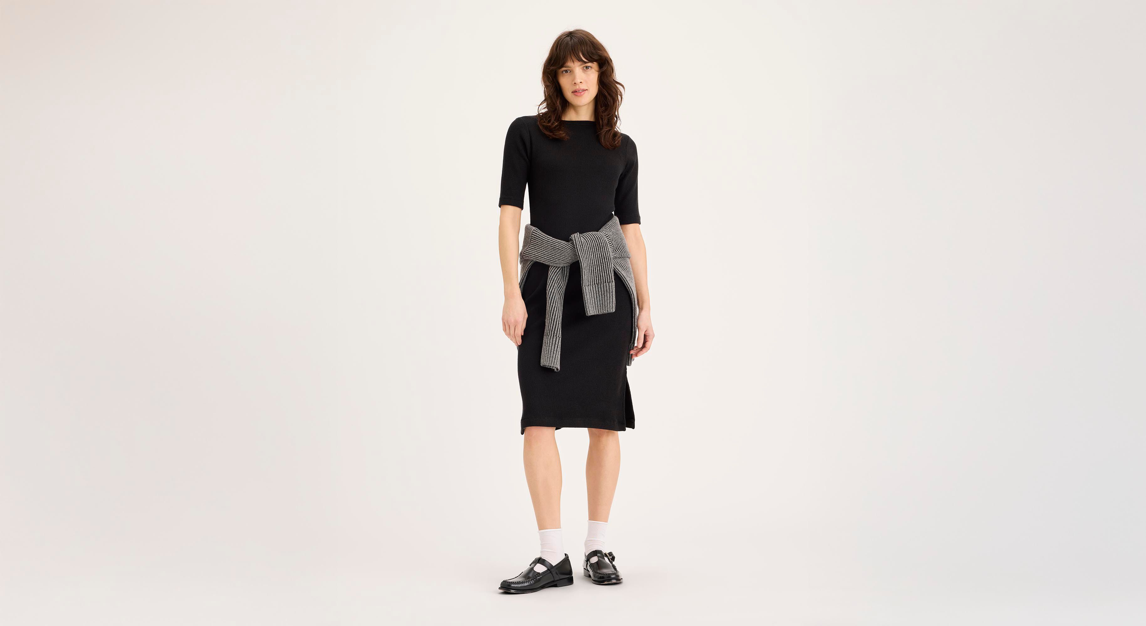 Robe côtelée en maille Lofi, coupe slim