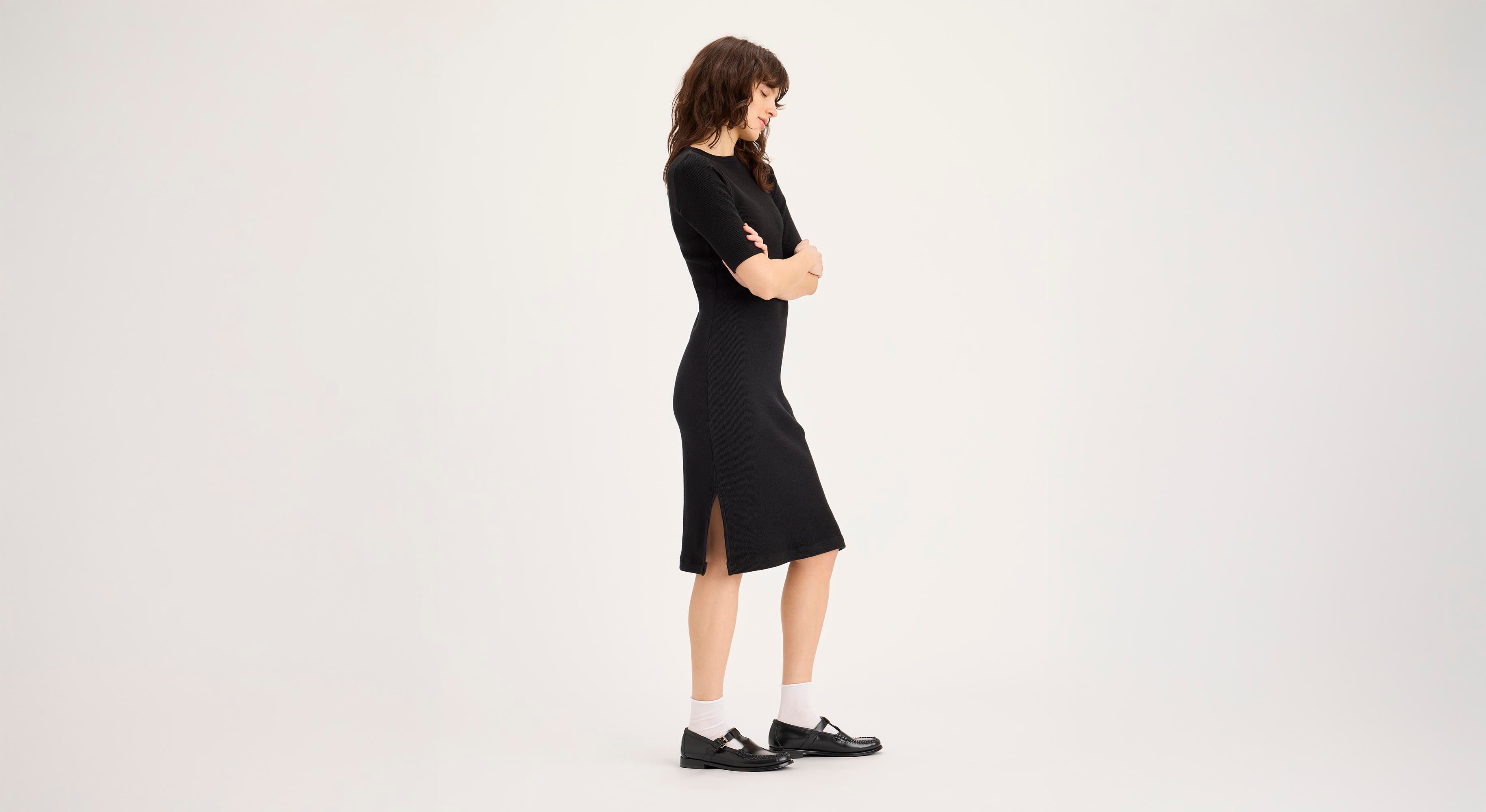 Robe côtelée en maille Lofi, coupe slim