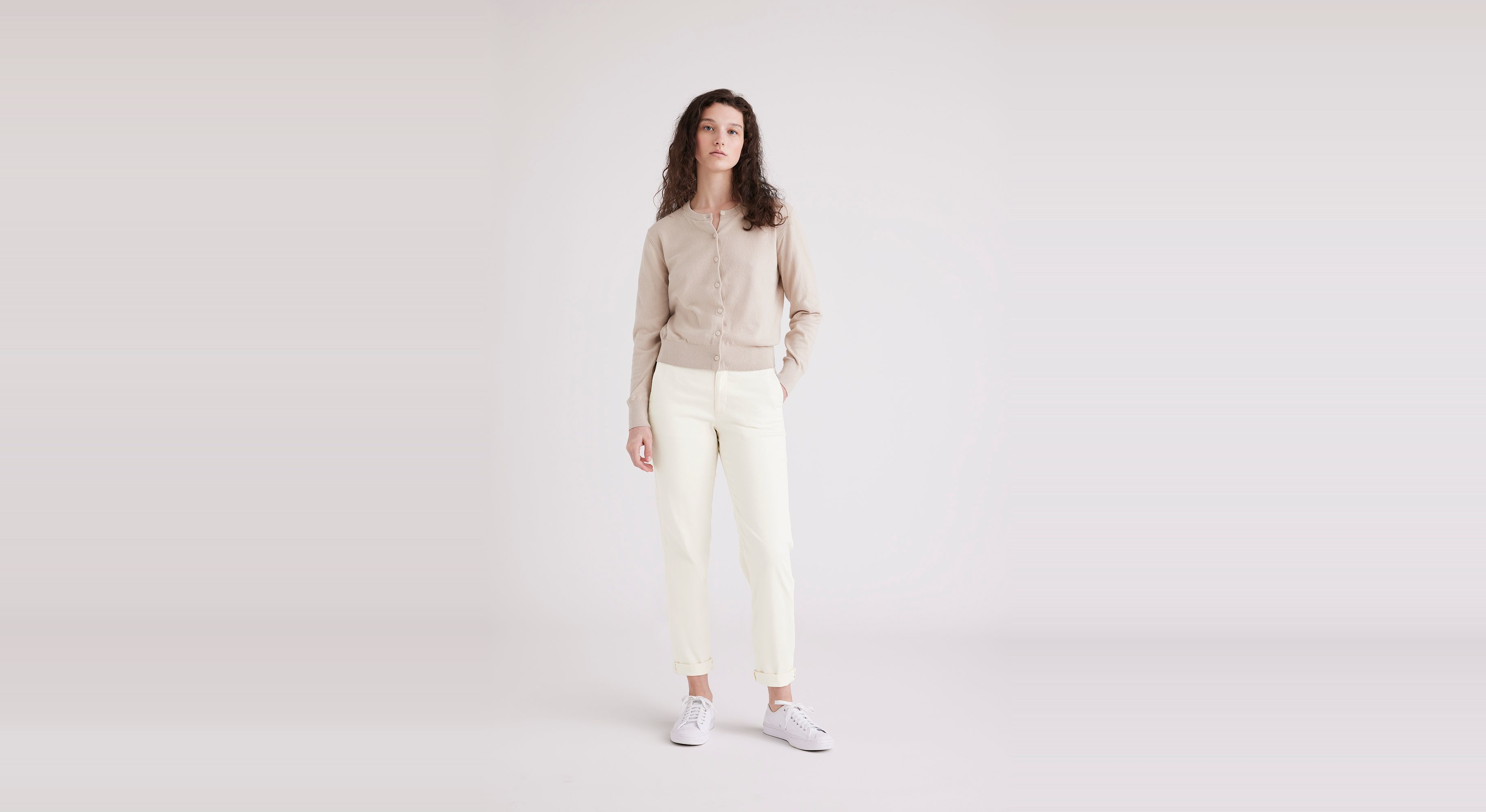 Pantalon chino slim pour femme