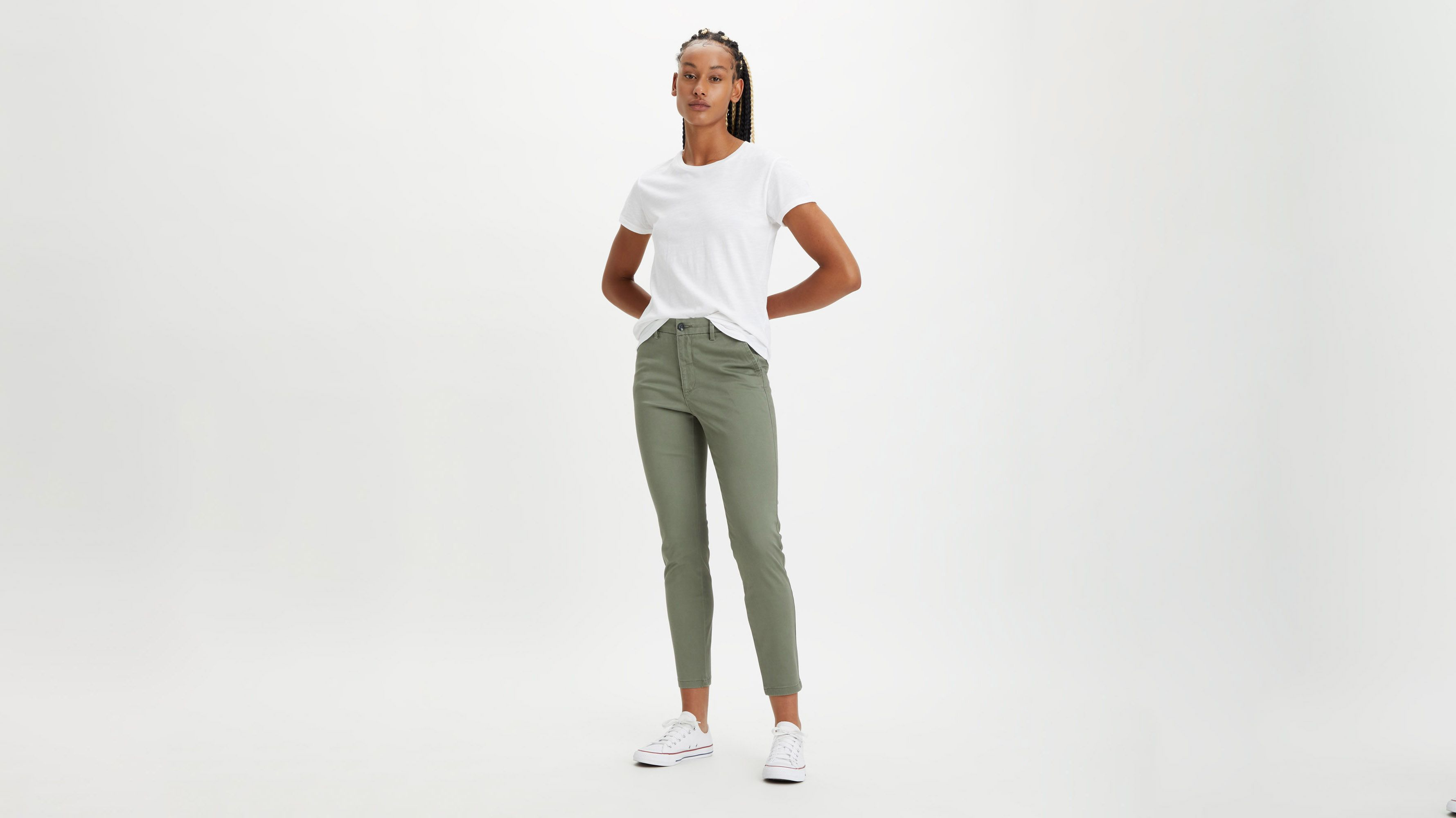 Pantalon chino skinny pour femme
