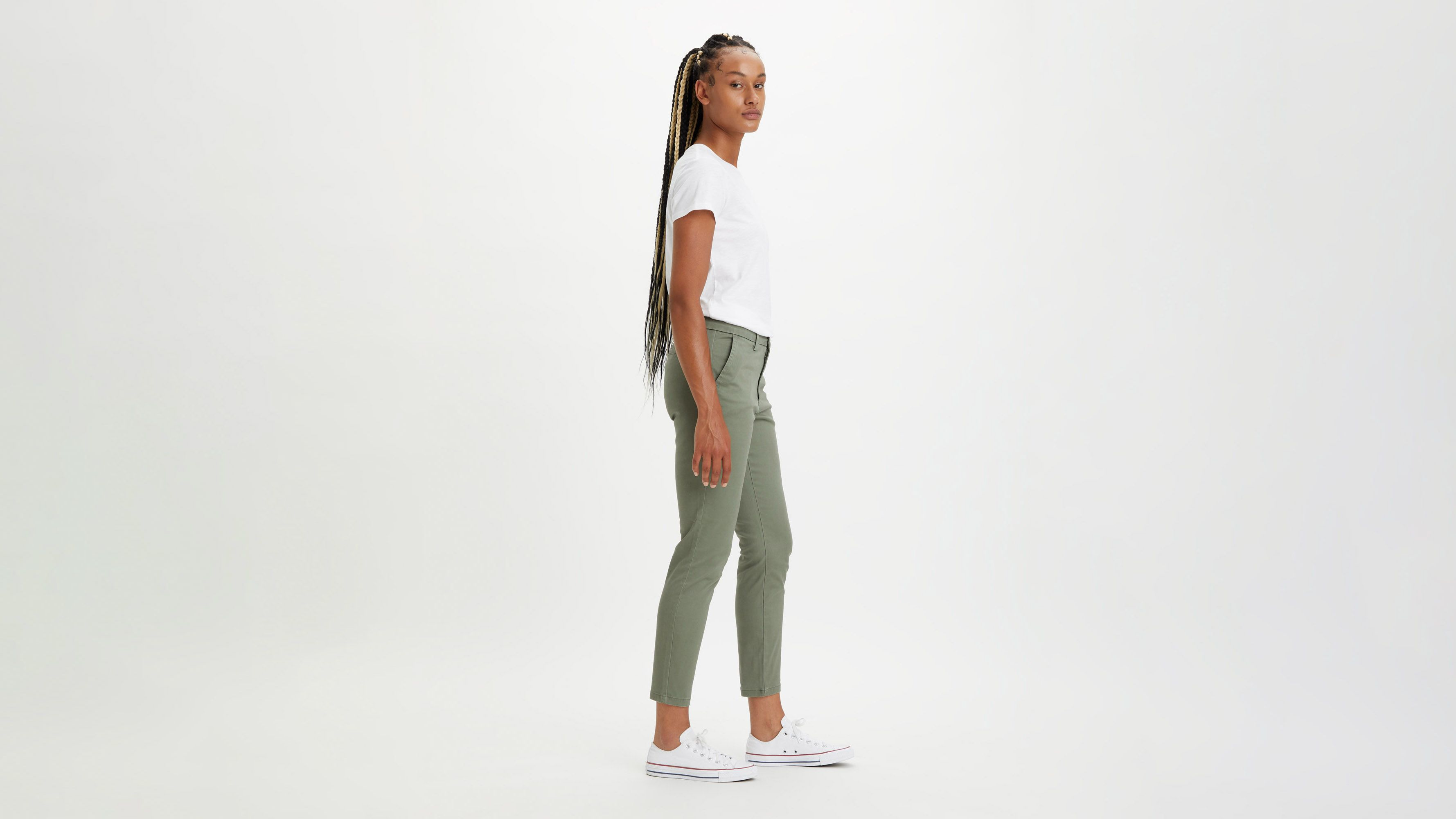 Pantalon chino skinny pour femme