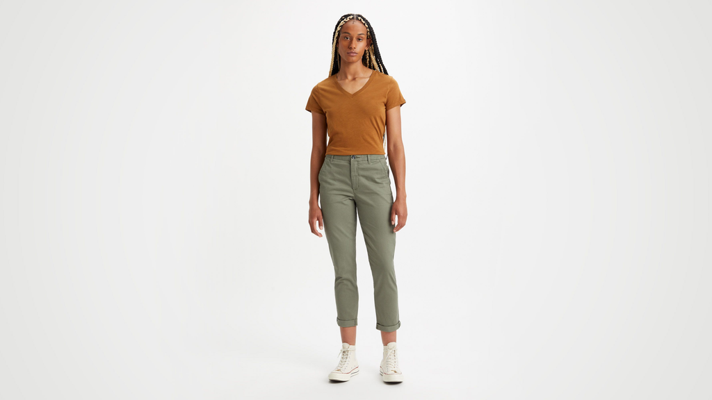 Pantalon chino slim pour femme
