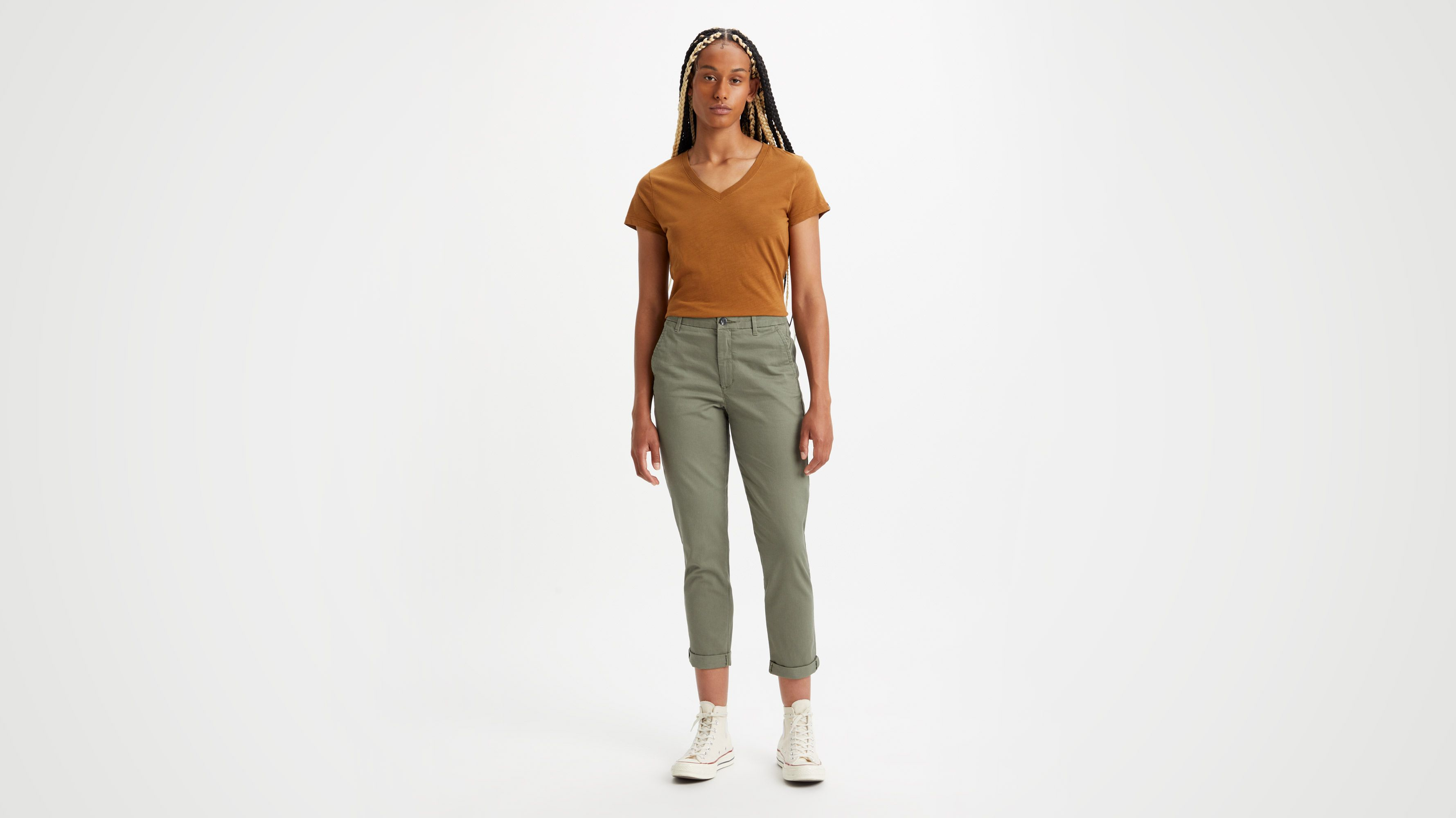 Pantalon chino slim pour femme