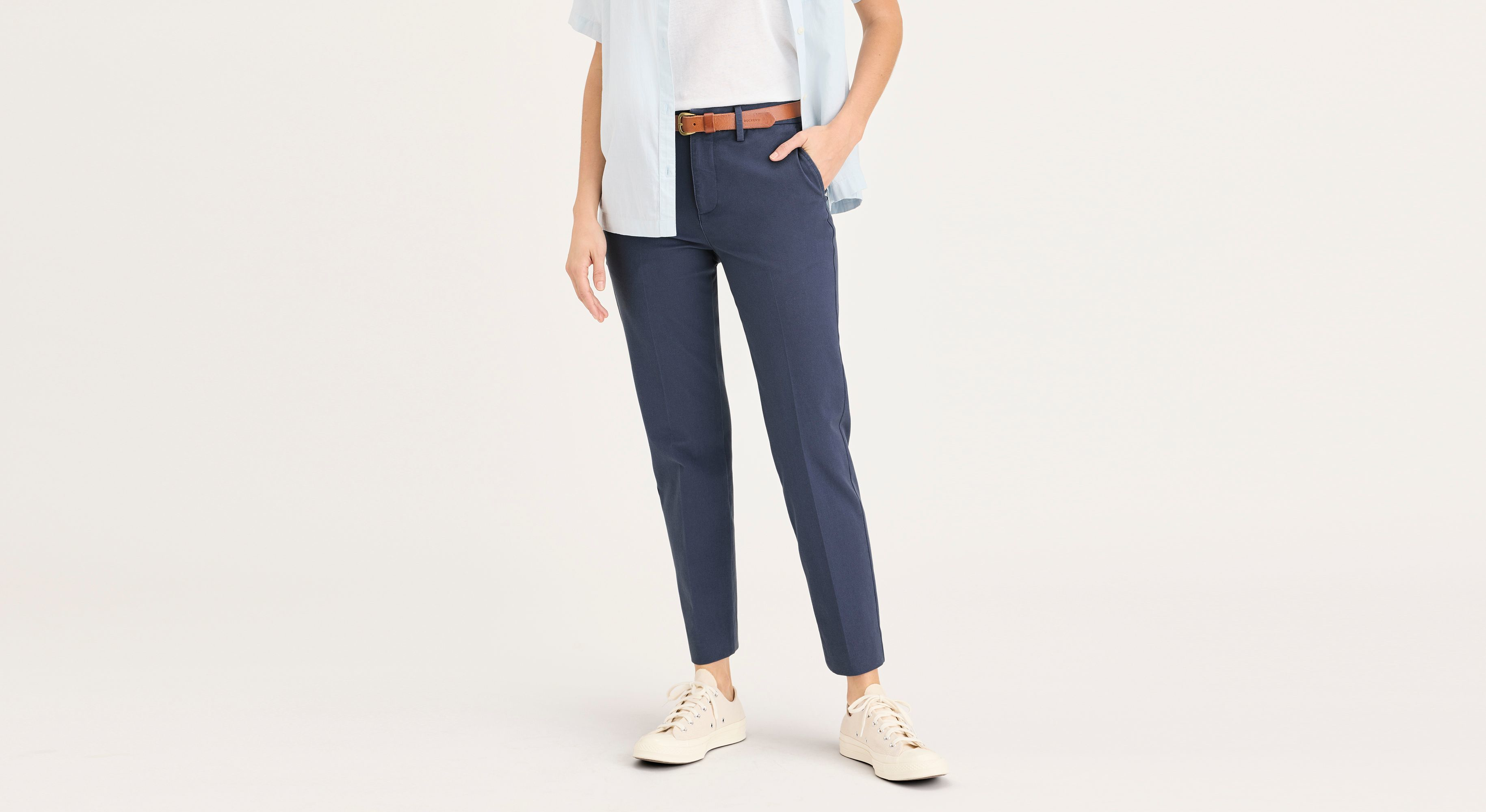 Pantalon slim Collins taille mi-haute pour femme avec coupe sculptante
