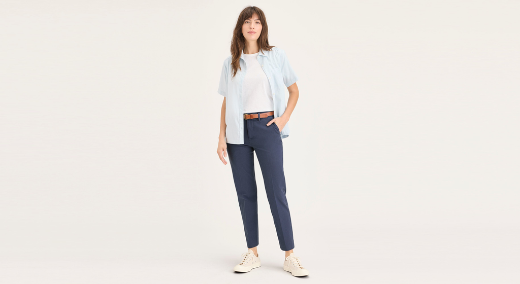 Pantalon slim Collins taille mi-haute pour femme avec coupe sculptante