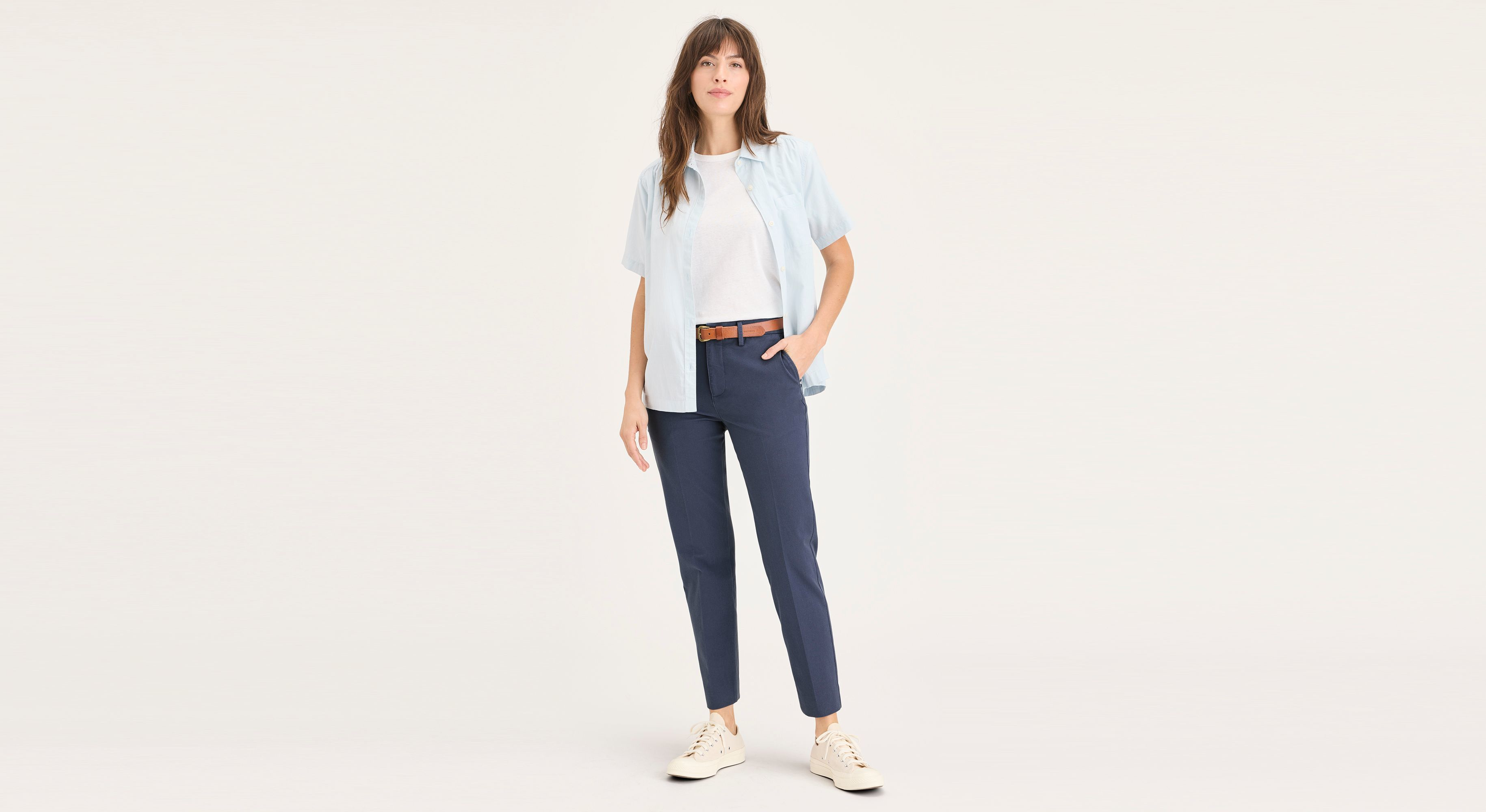 Pantalon slim Collins taille mi-haute pour femme avec coupe sculptante