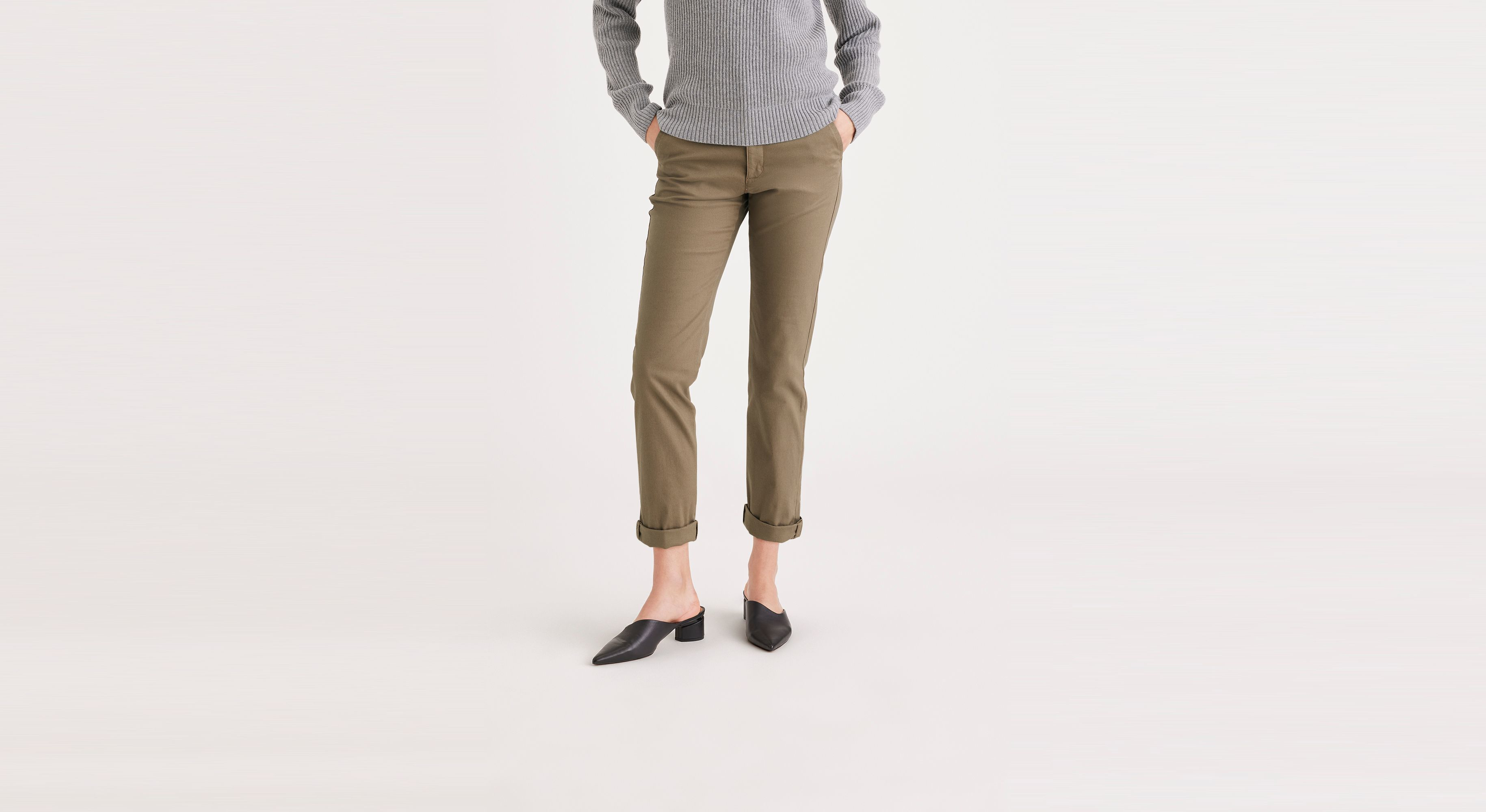 Pantalon chino slim pour femme