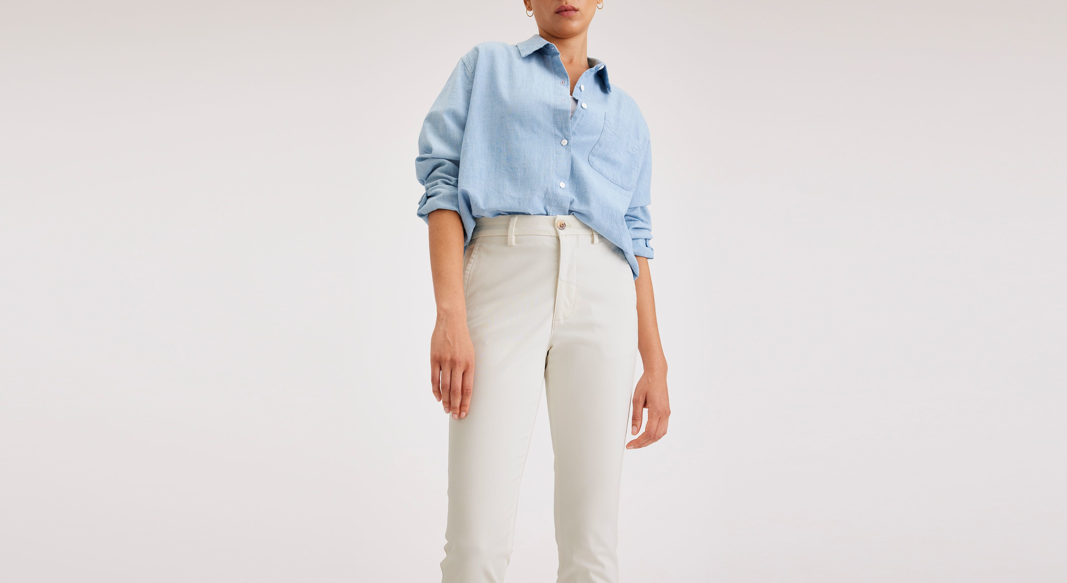 Pantalon chino skinny pour femme