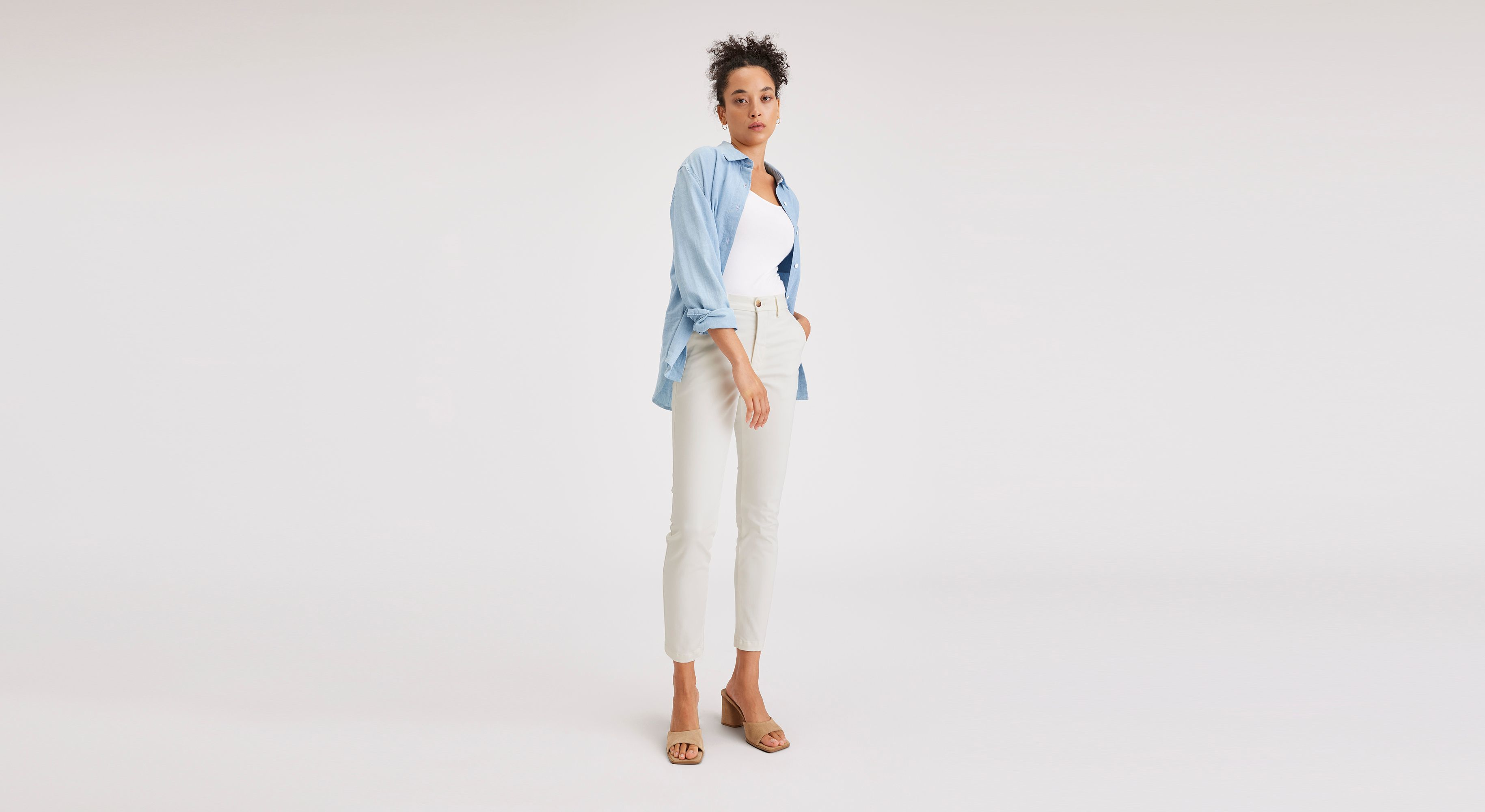 Pantalon chino skinny pour femme