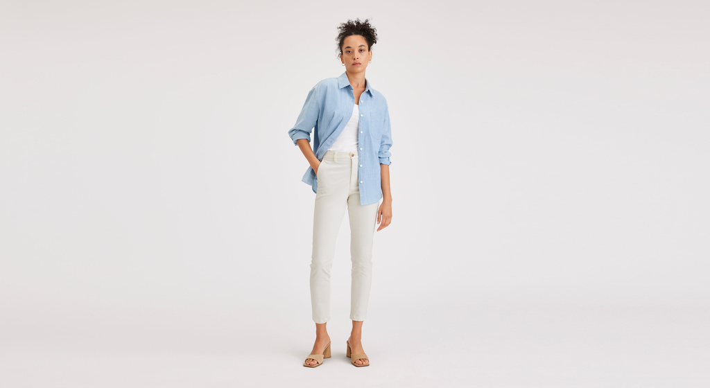 Pantalon chino skinny pour femme