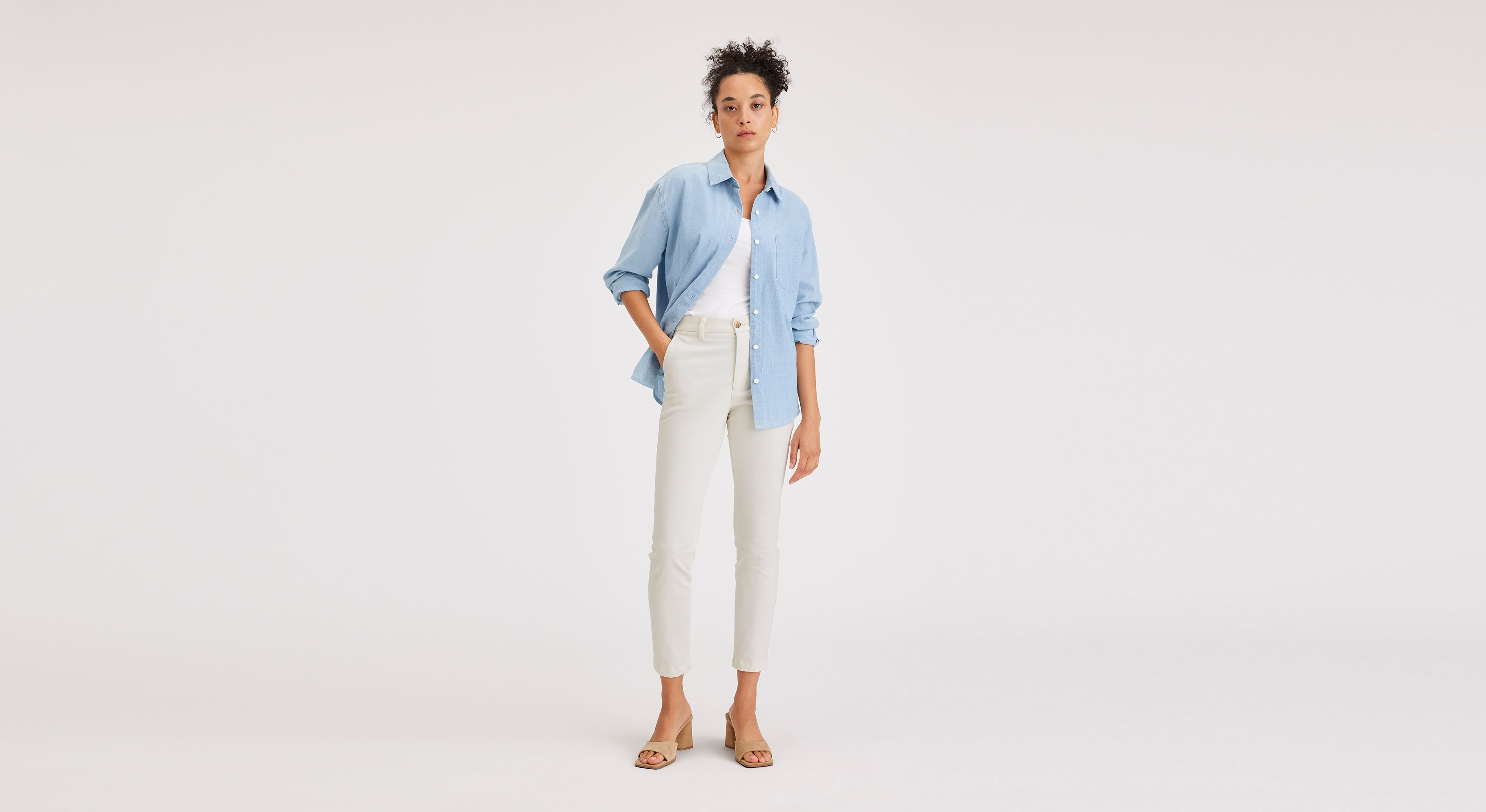 Pantalon chino skinny pour femme