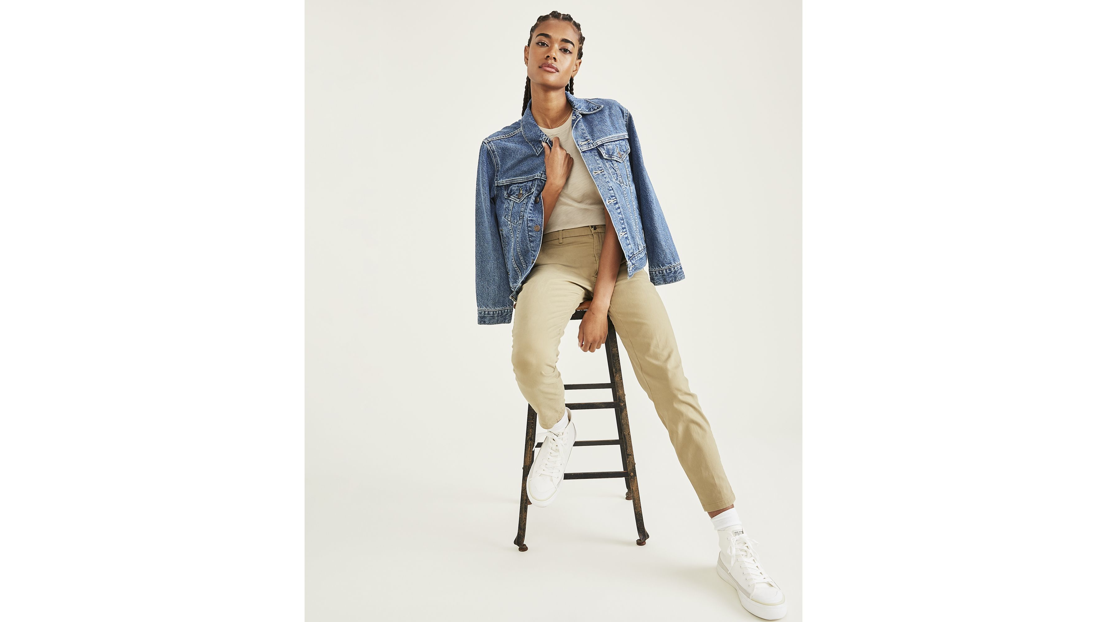 Pantalon chino skinny pour femme