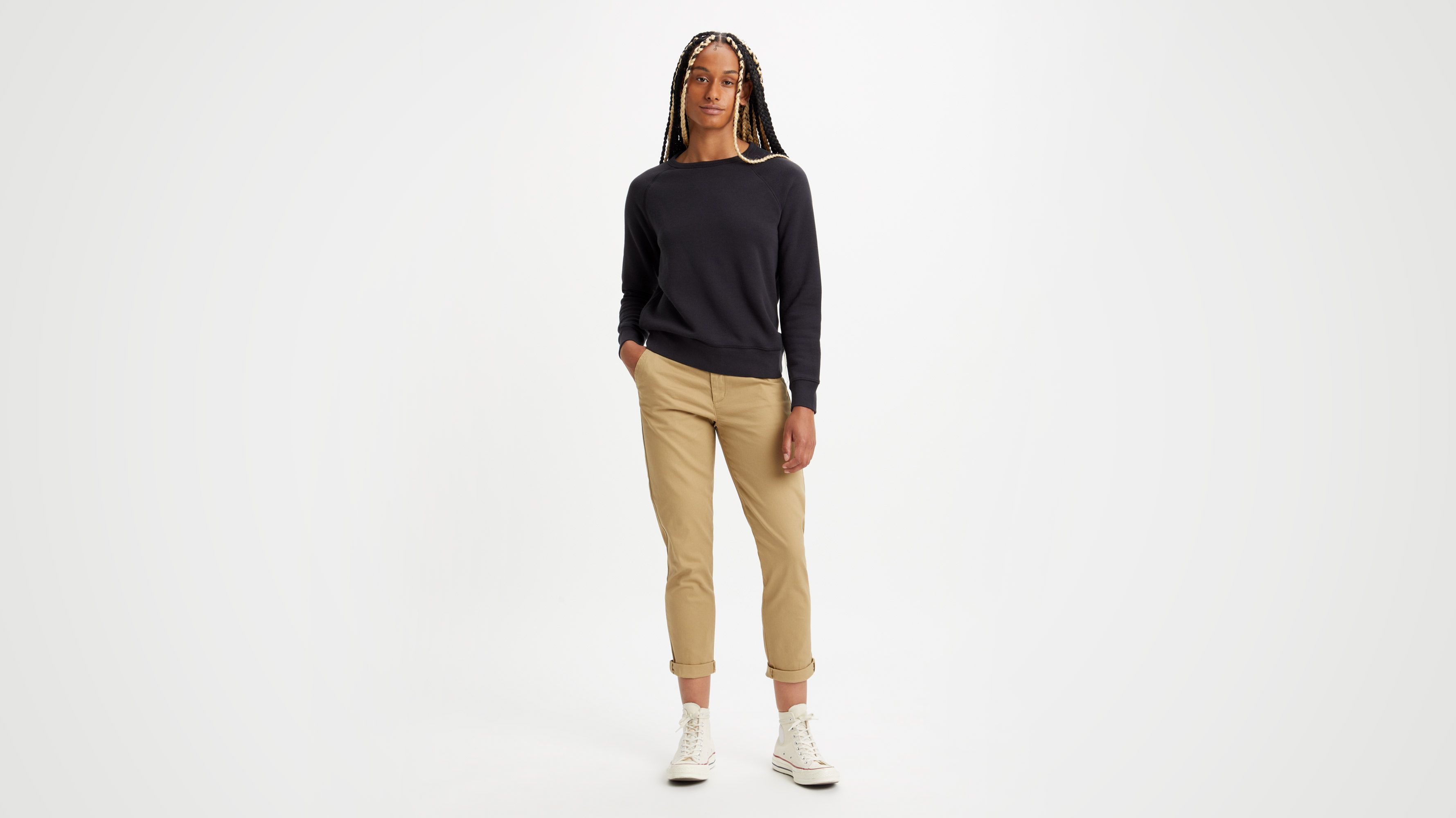 Pantalon chino slim pour femme