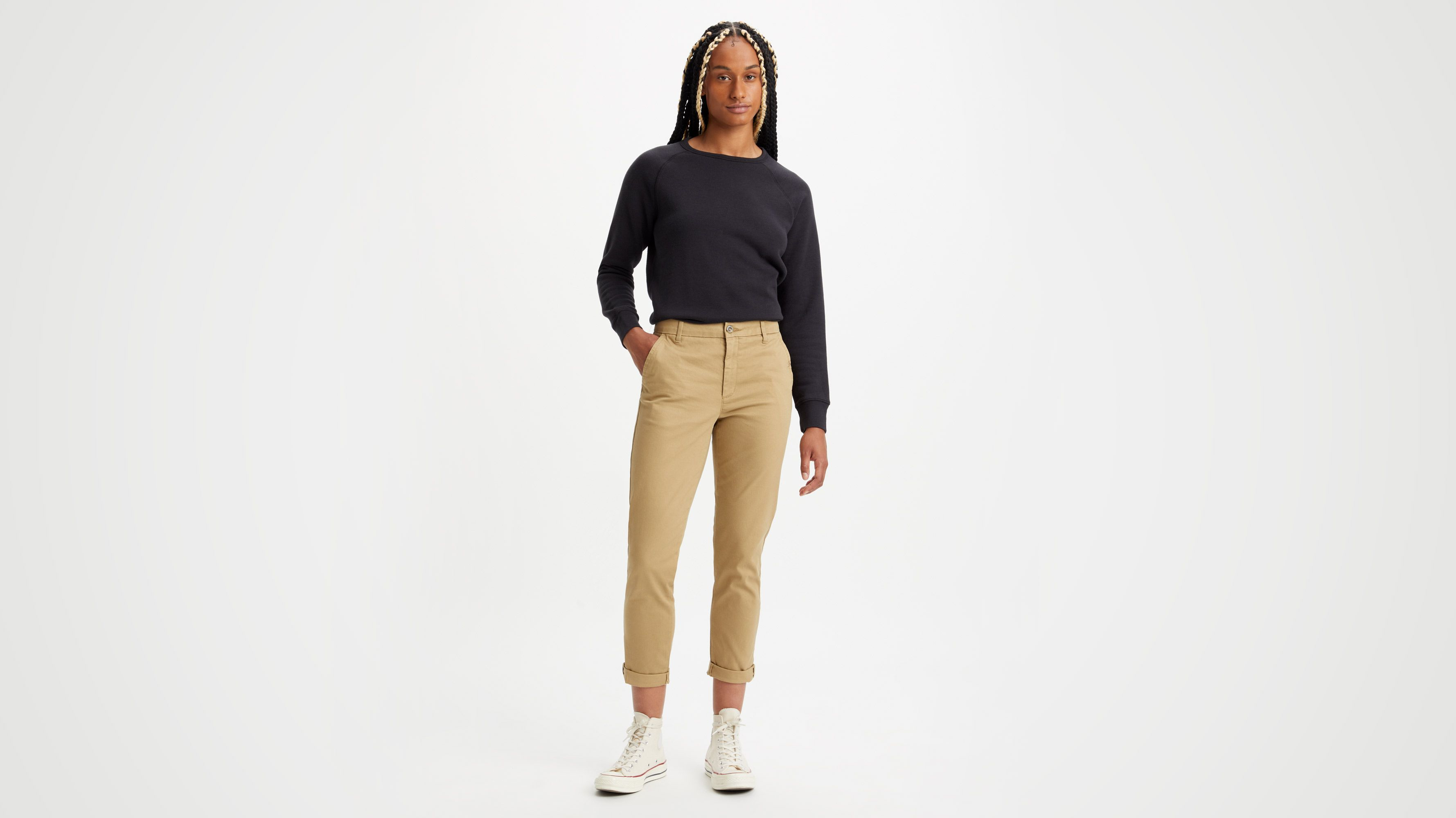Pantalon chino slim pour femme
