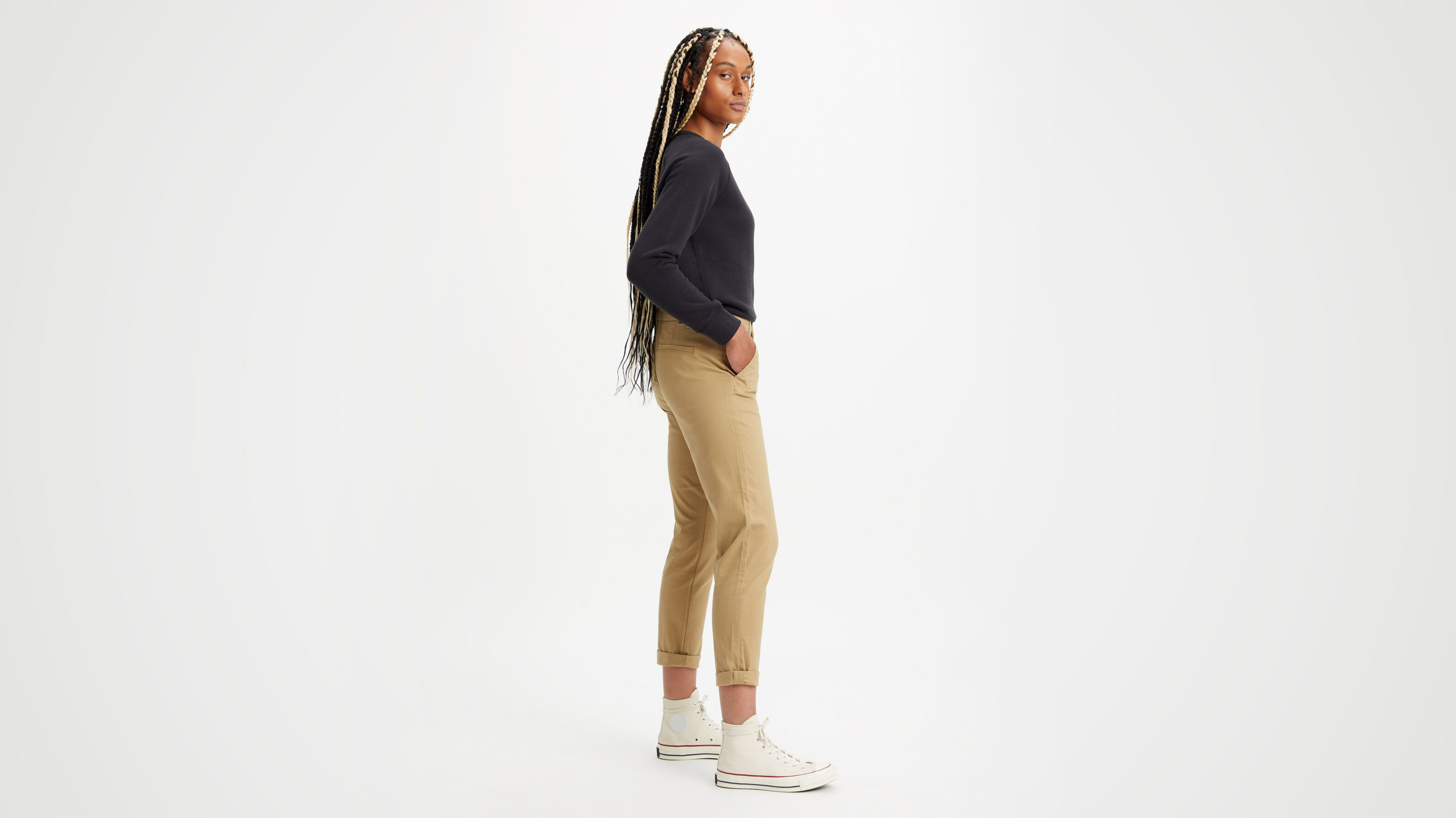 Pantalon chino slim pour femme