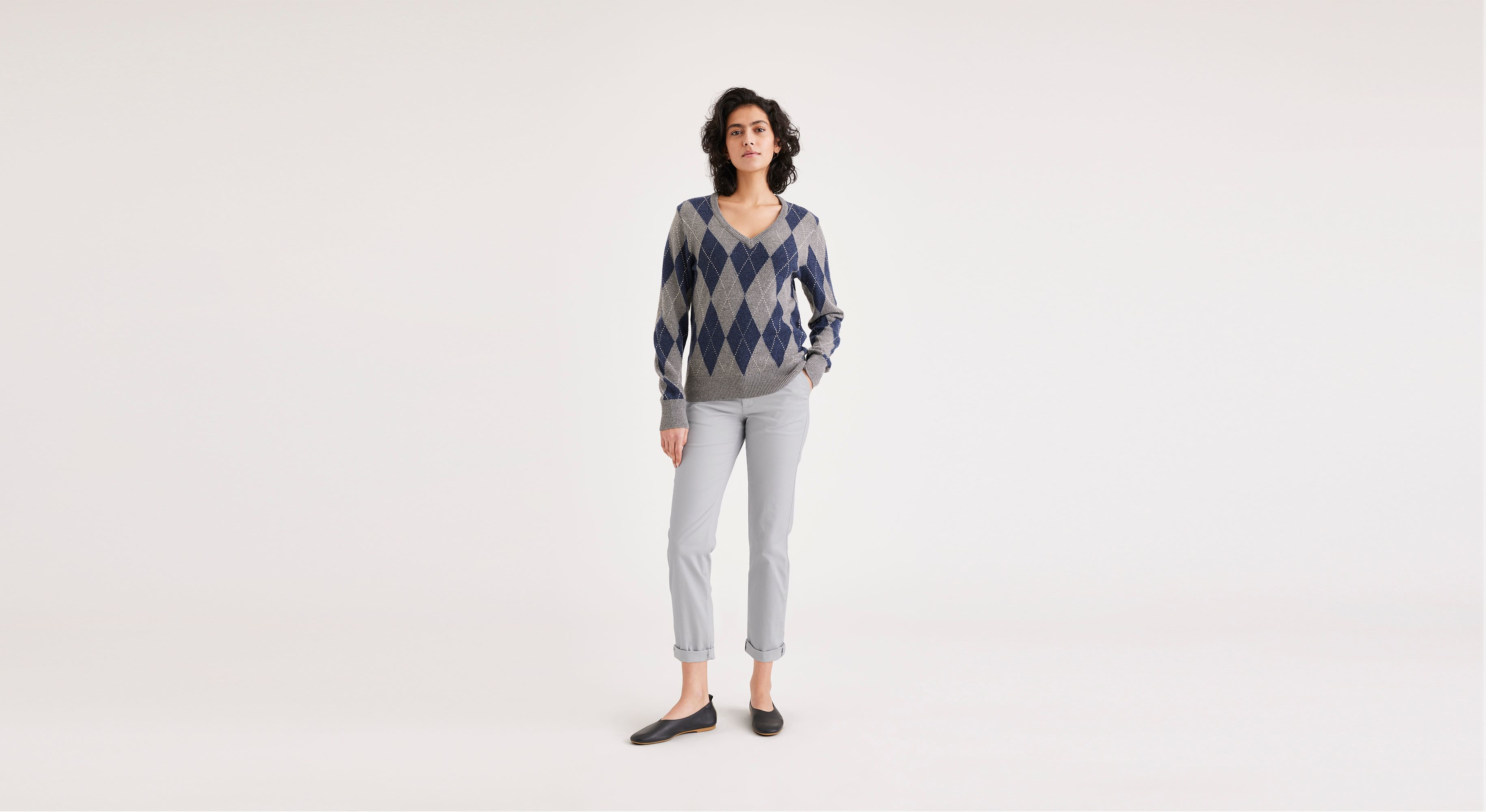 Pantalon chino slim pour femme