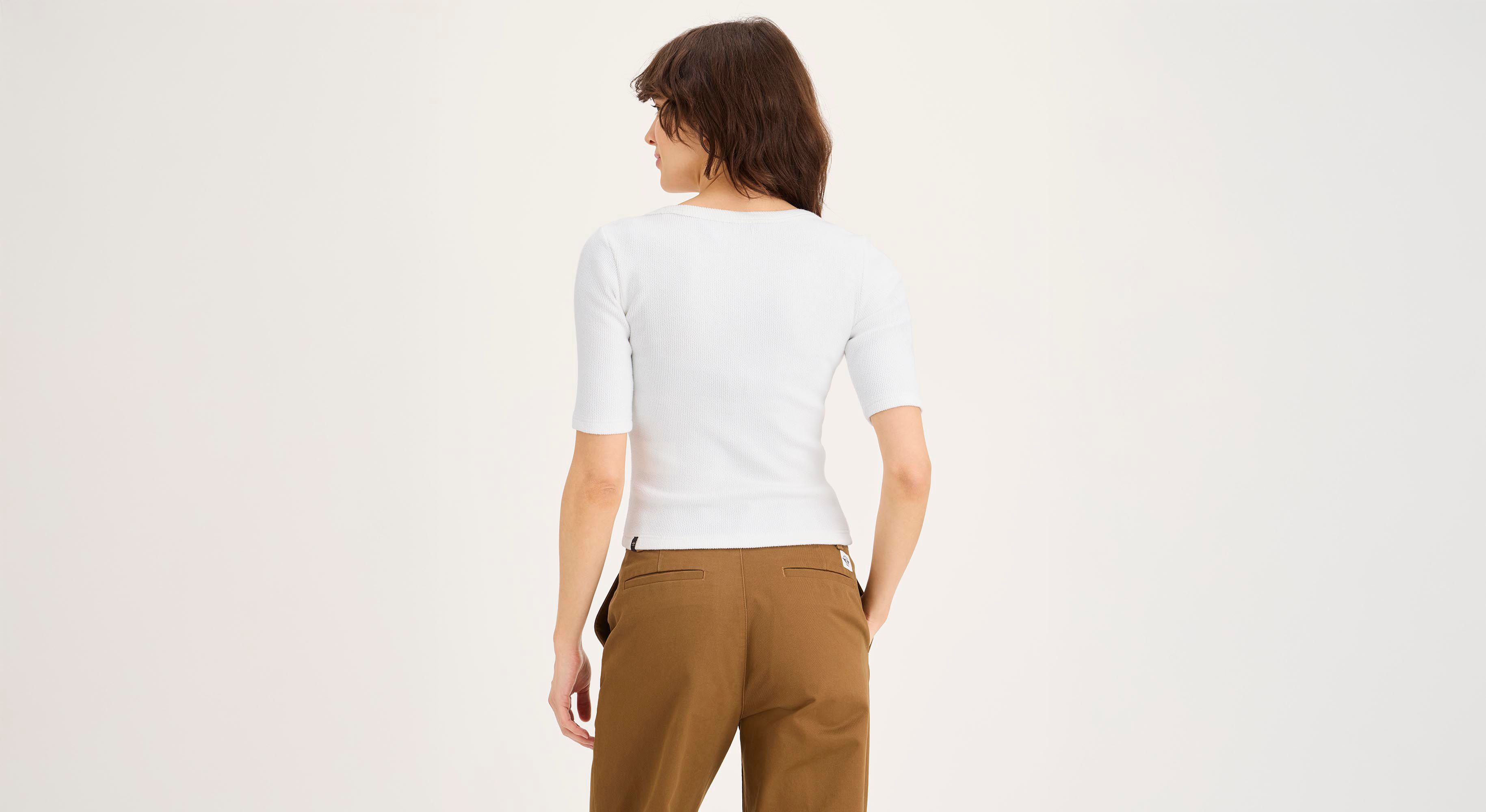 T-shirt côtelé, coupe slim