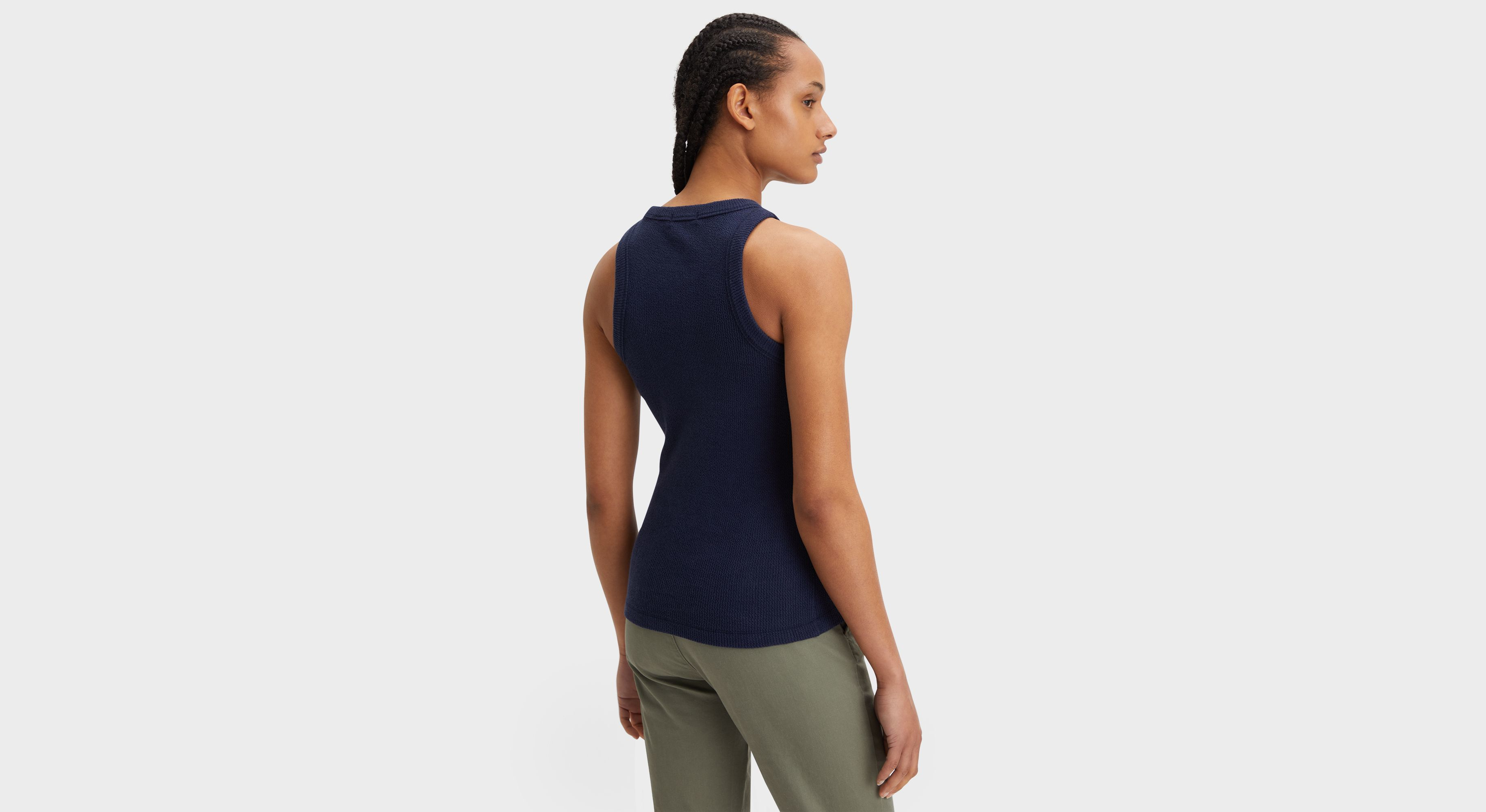 Débardeur côtelé en tricot Lofi, coupe slim