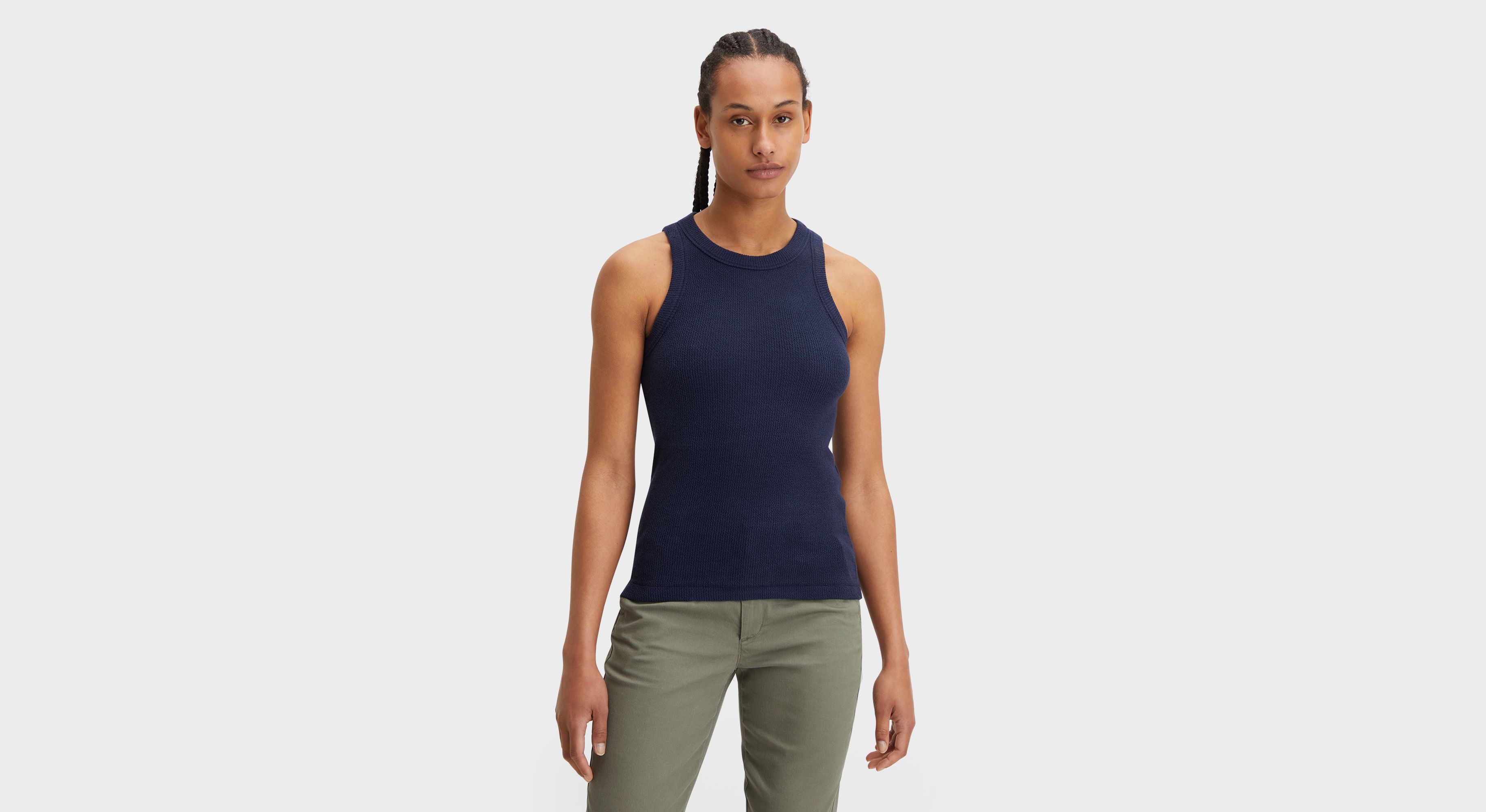Débardeur côtelé en tricot Lofi, coupe slim