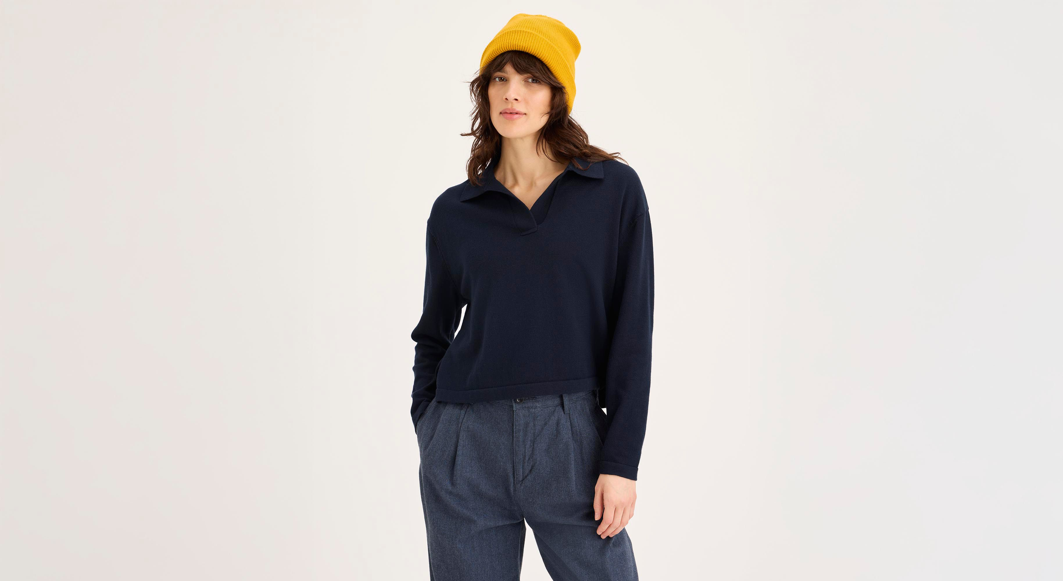 Polo pull, coupe décontractée