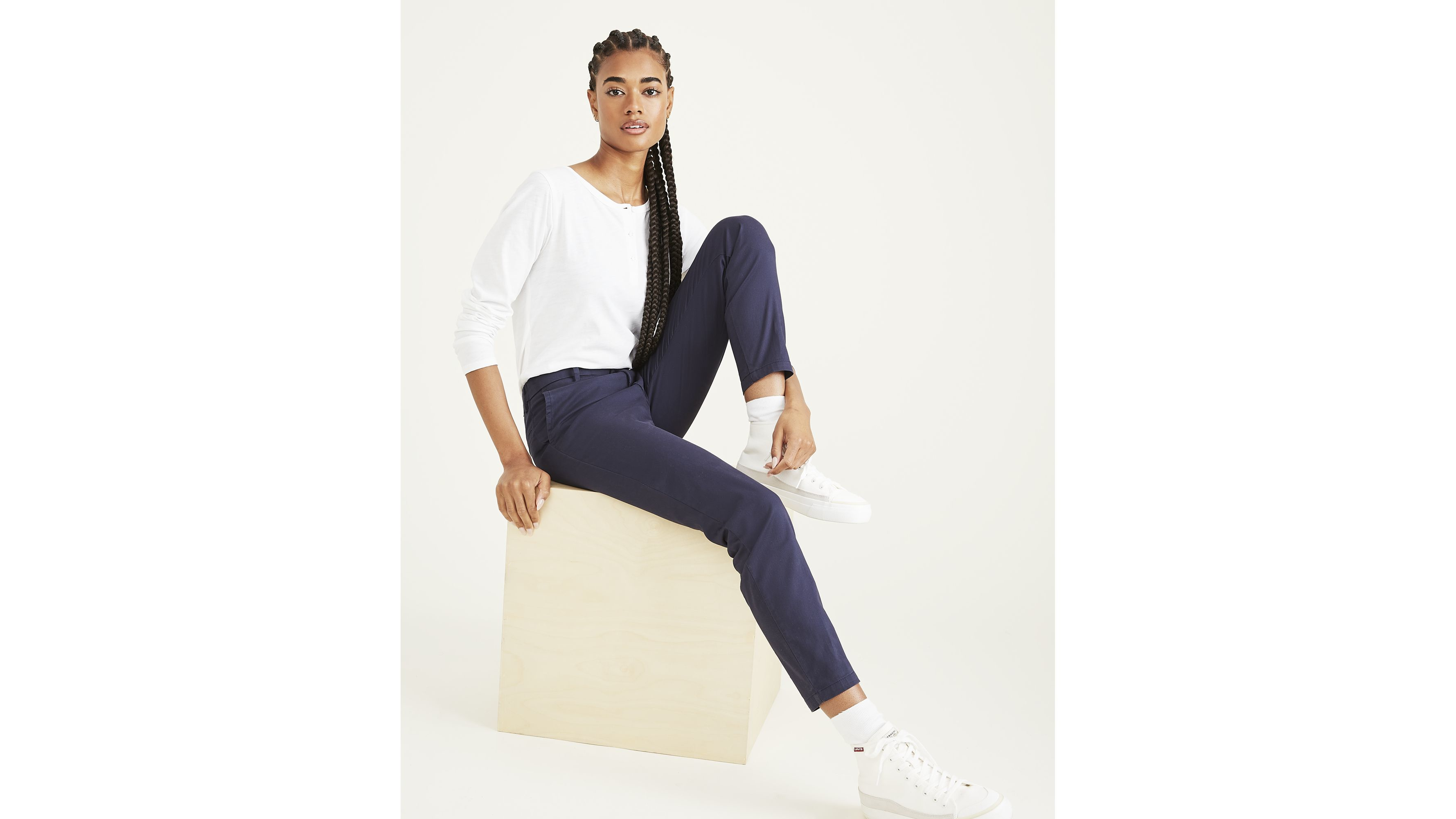 Pantalon chino skinny pour femme