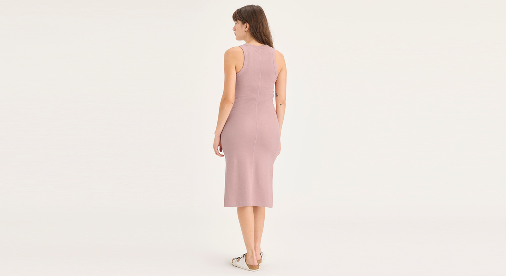 Robe débardeur en maille côtelée avec tricot Lofi, coupe slim