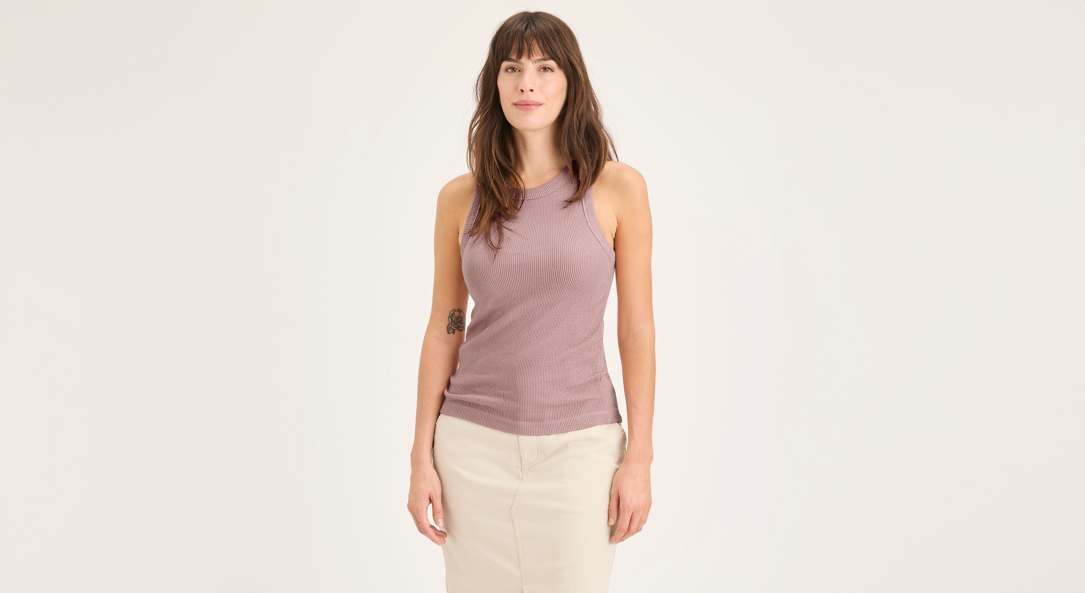 Débardeur côtelé en tricot Lofi, coupe slim
