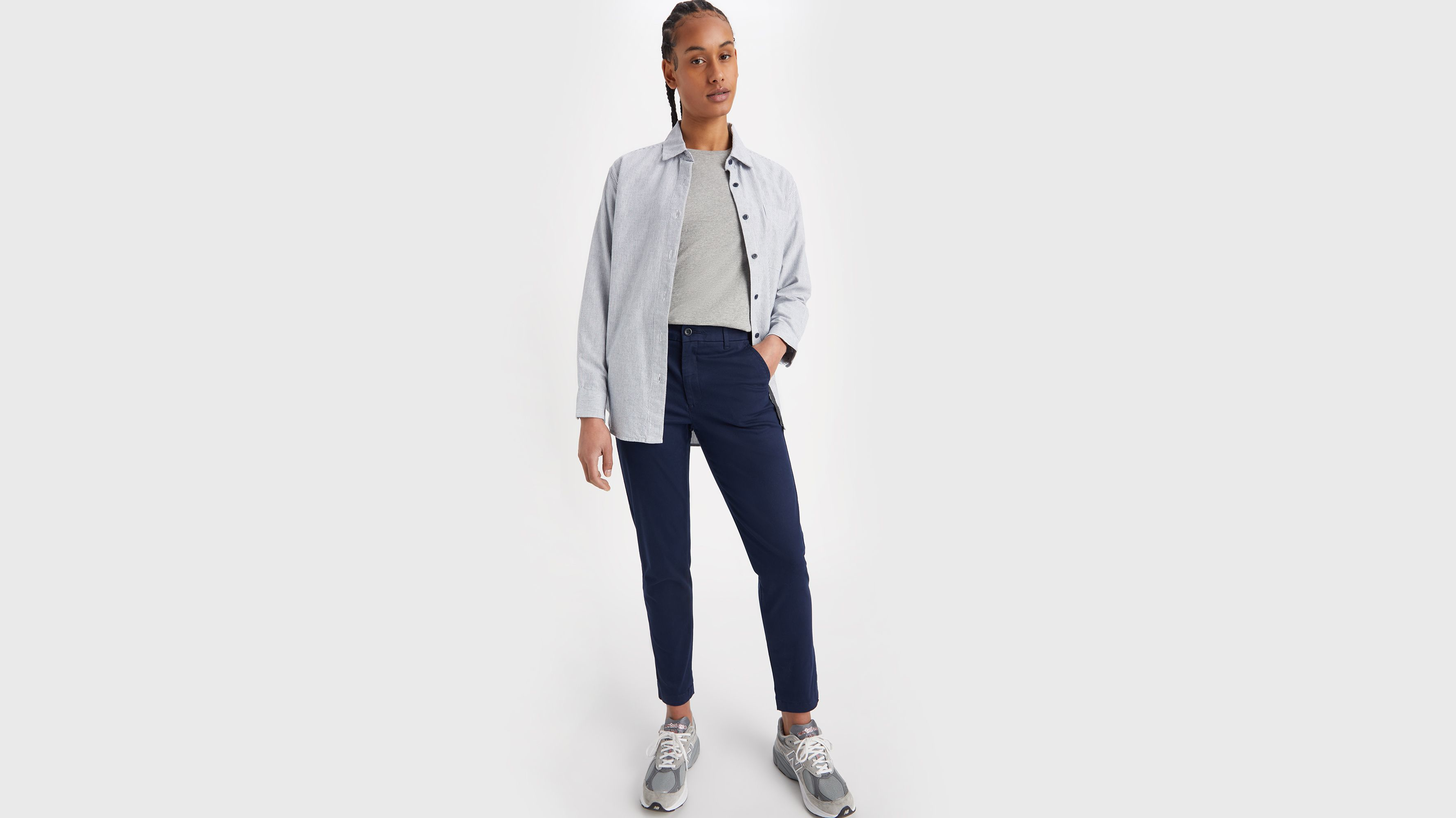 Pantalon chino slim pour femme