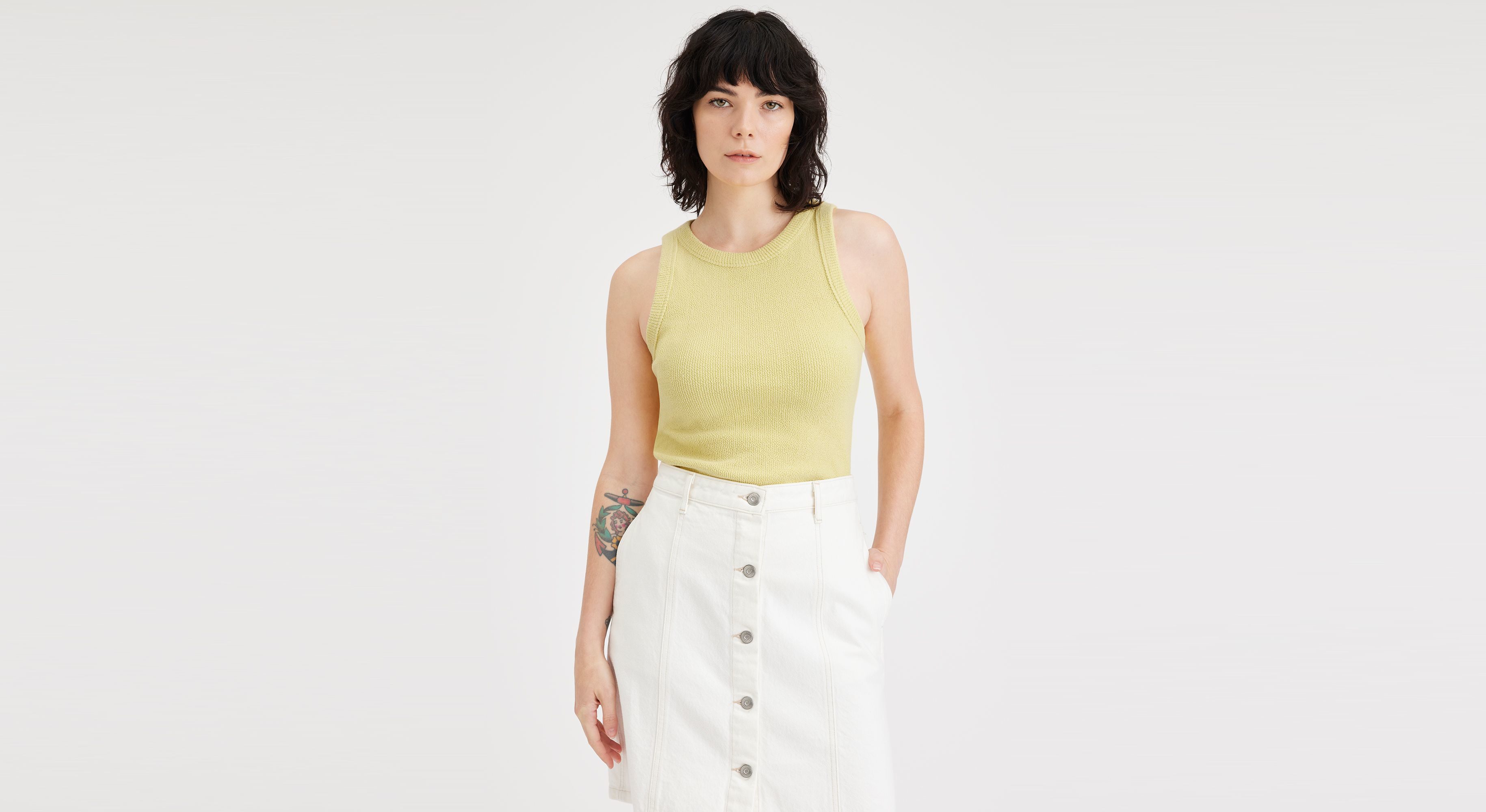 Débardeur en tricot coupe slim pour femme