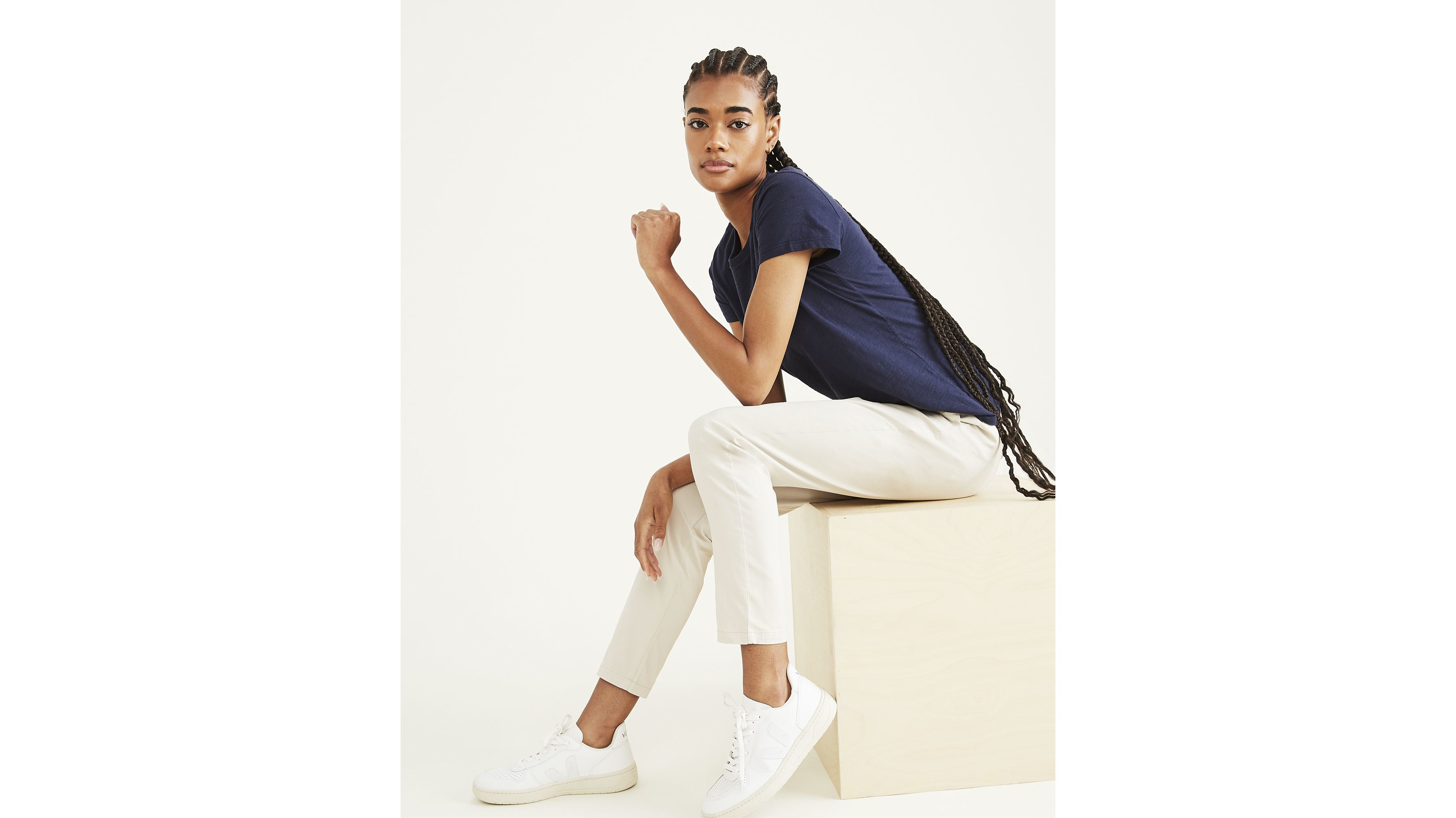 Pantalon chino skinny pour femme