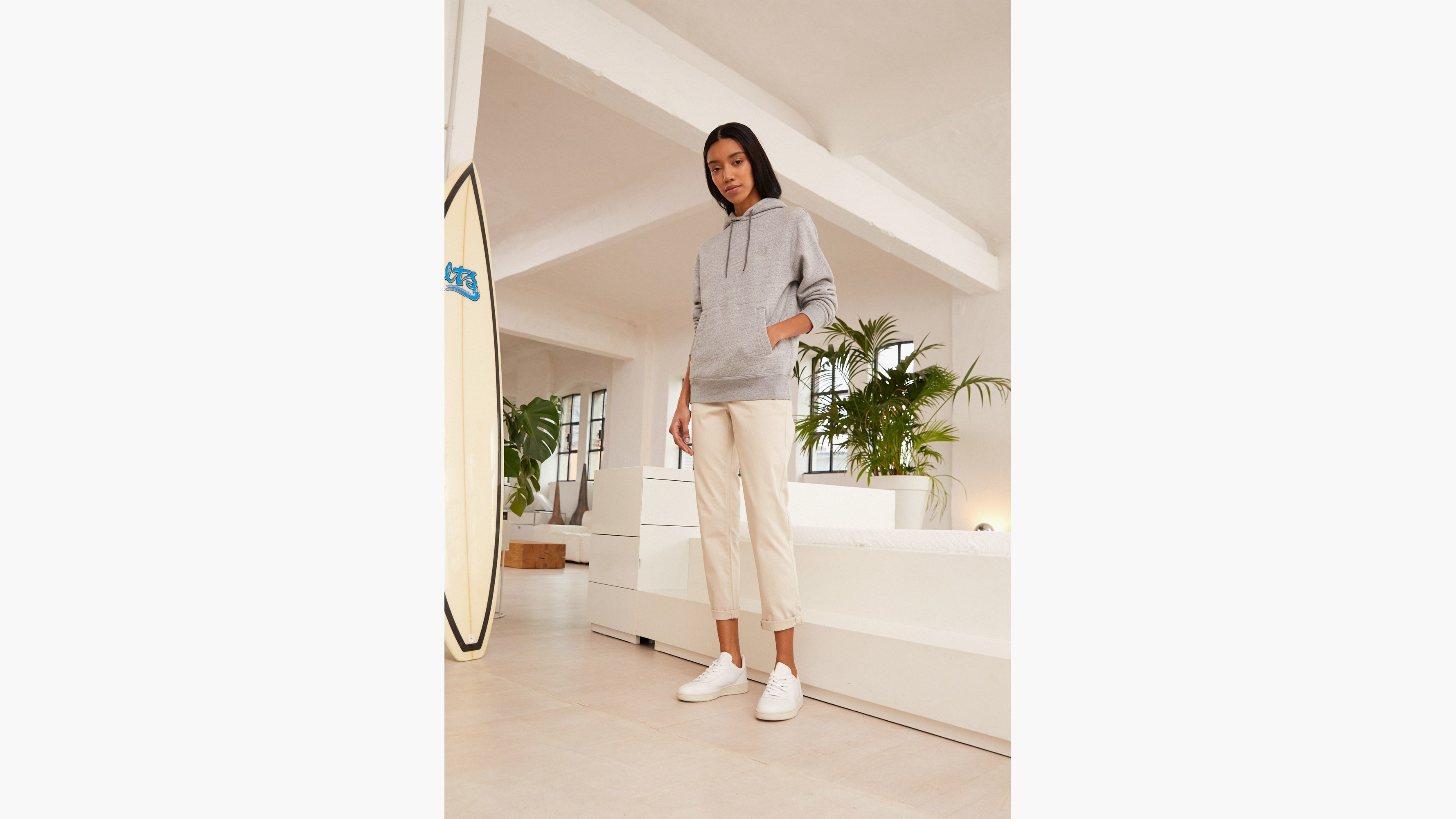 Pantalon chino slim pour femme
