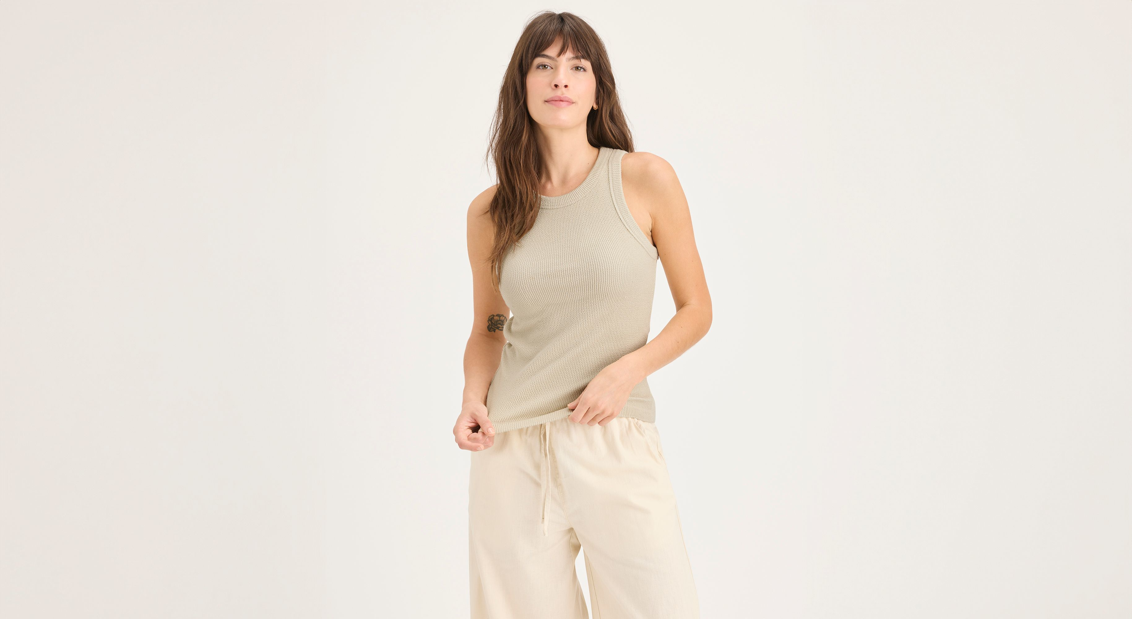 Débardeur en tricot coupe slim pour femme