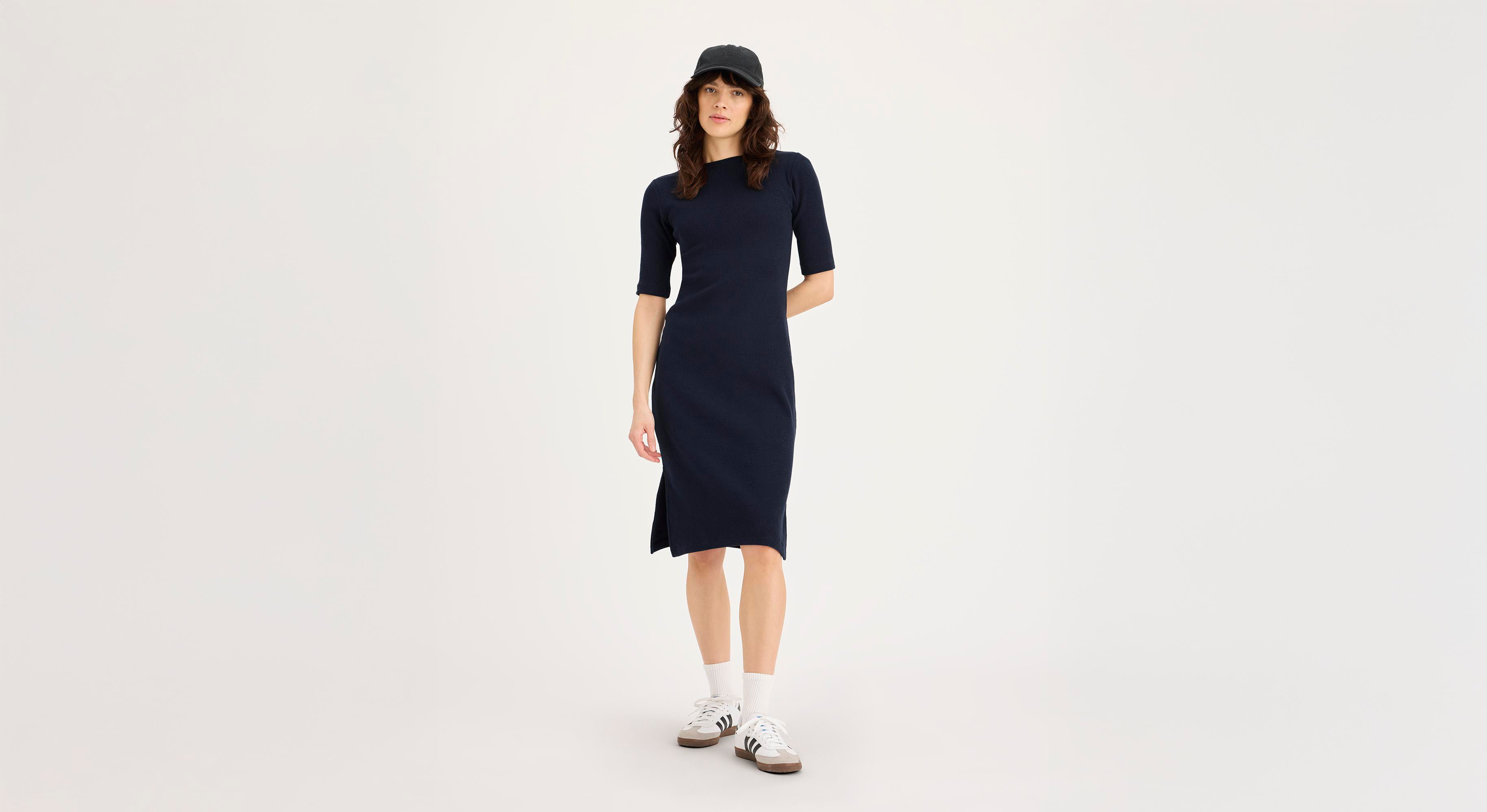 Robe côtelée en maille Lofi, coupe slim