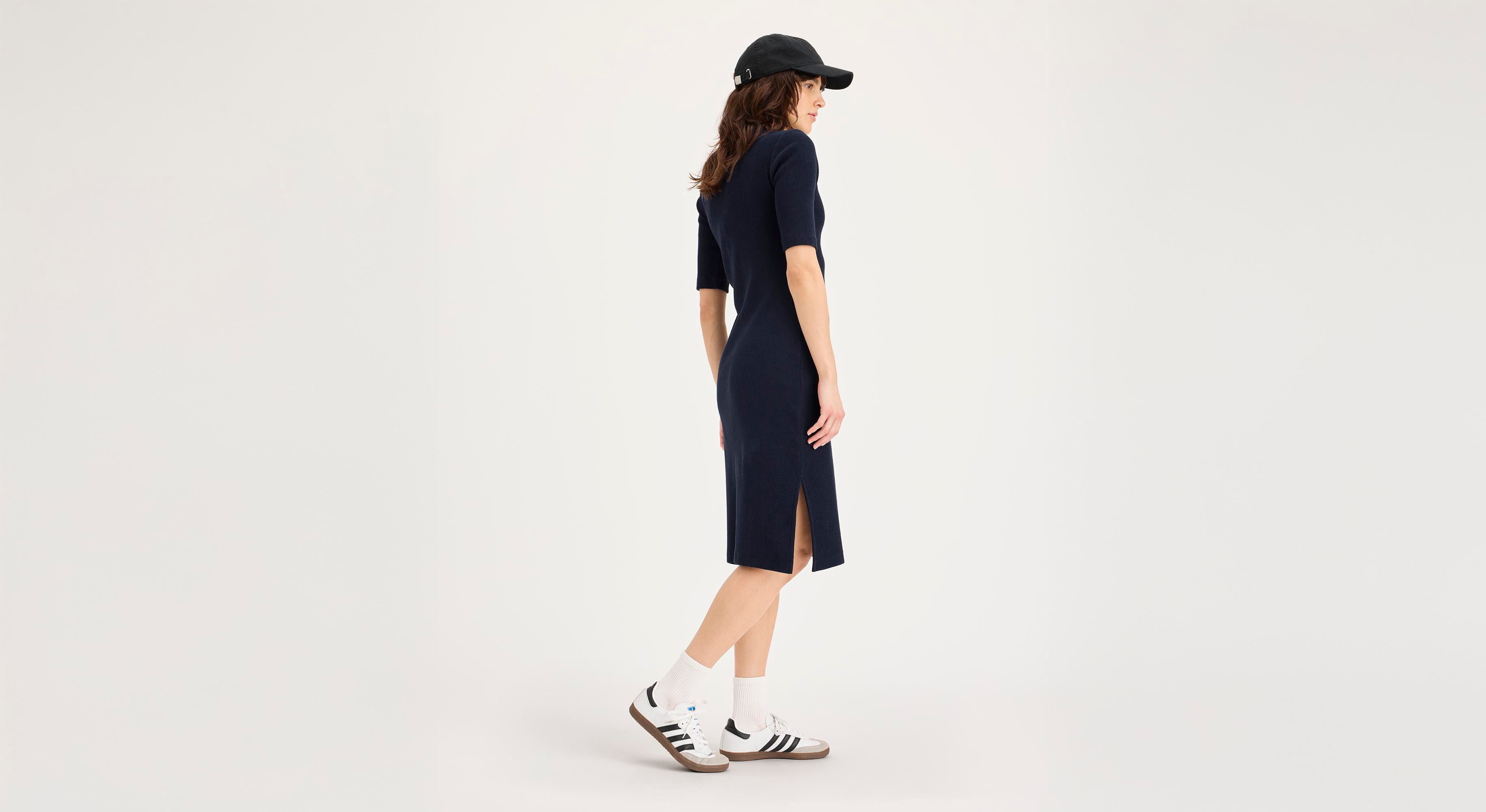 Robe côtelée en maille Lofi, coupe slim