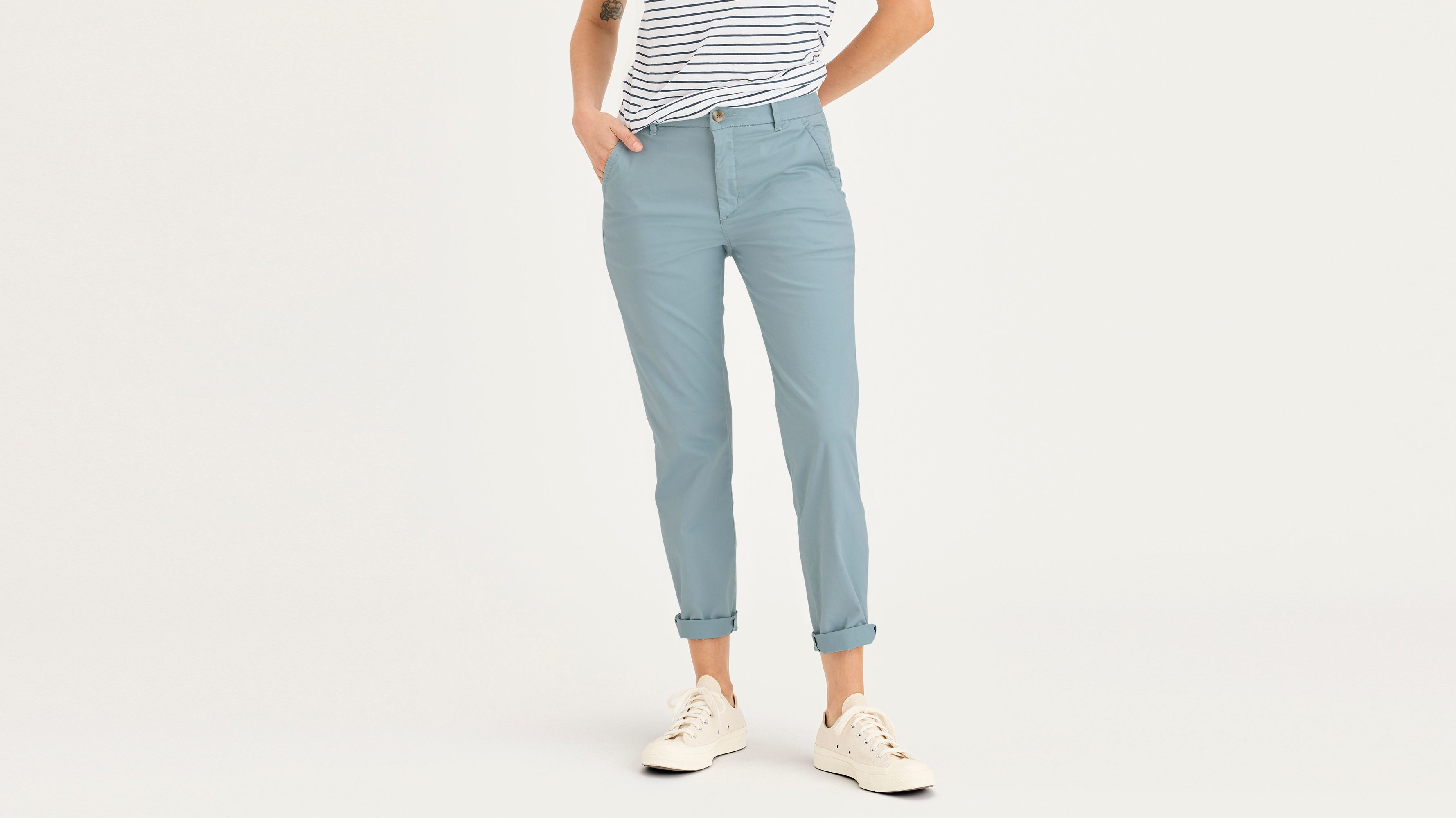 Pantalon chino slim pour femme