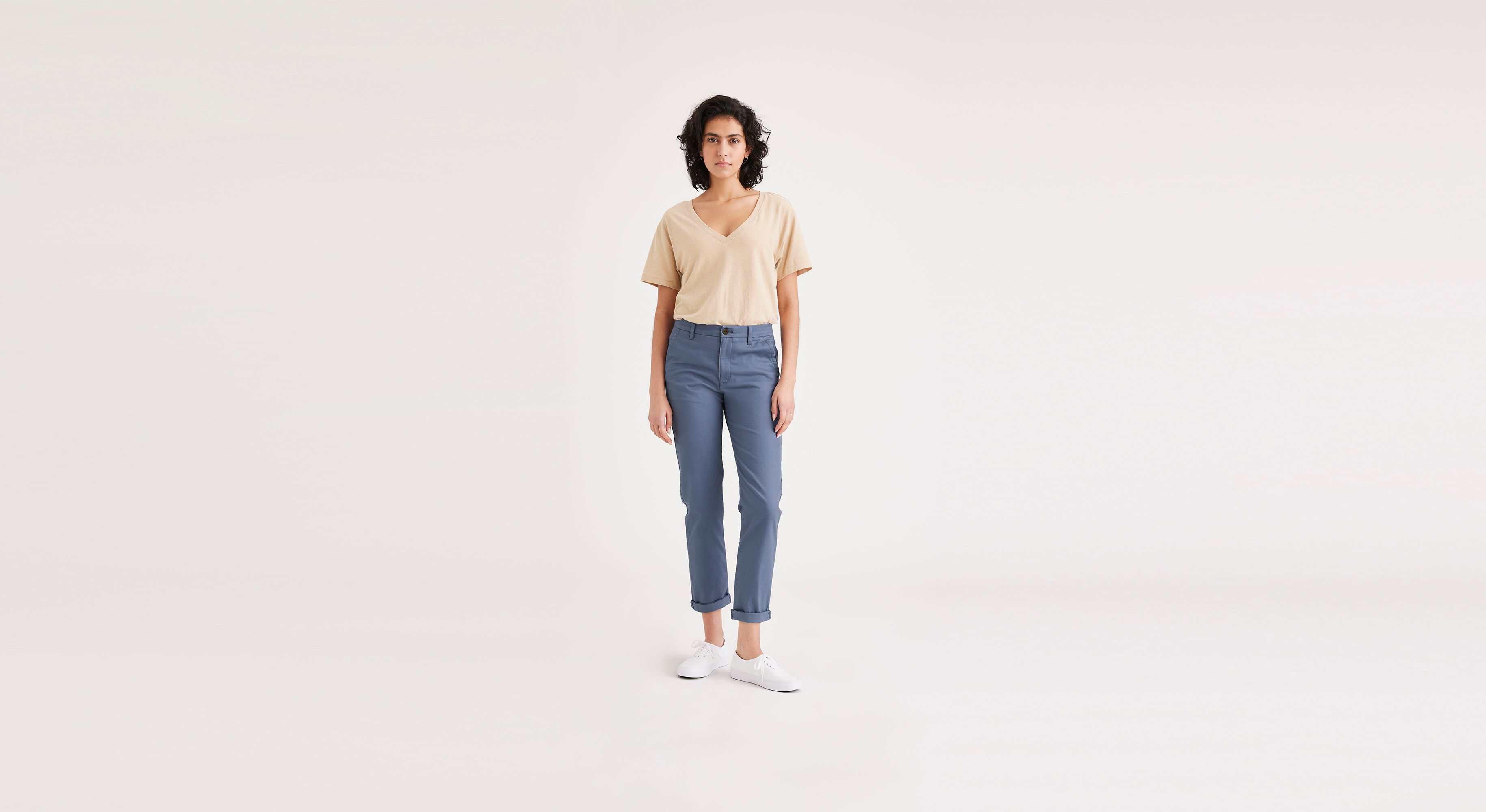 Pantalon chino slim pour femme